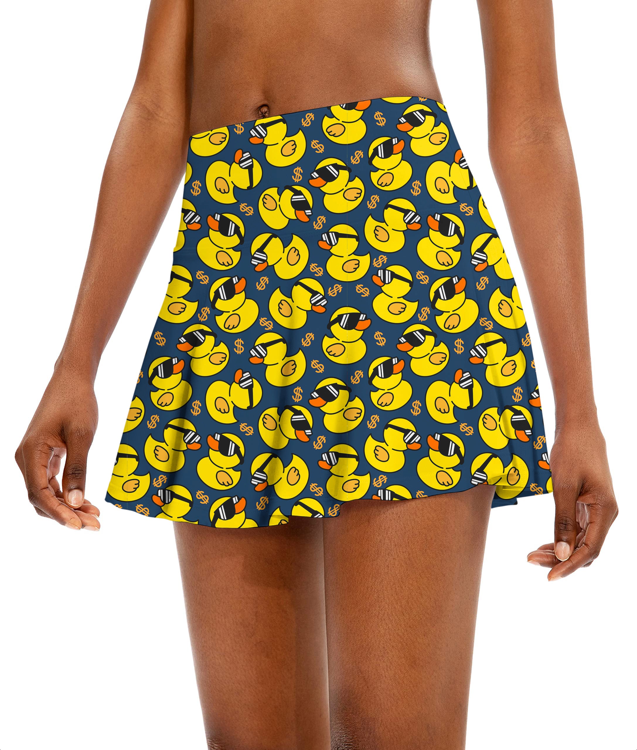 Yellow duck Women's Athletic Golf Skorts Flared Skirts
