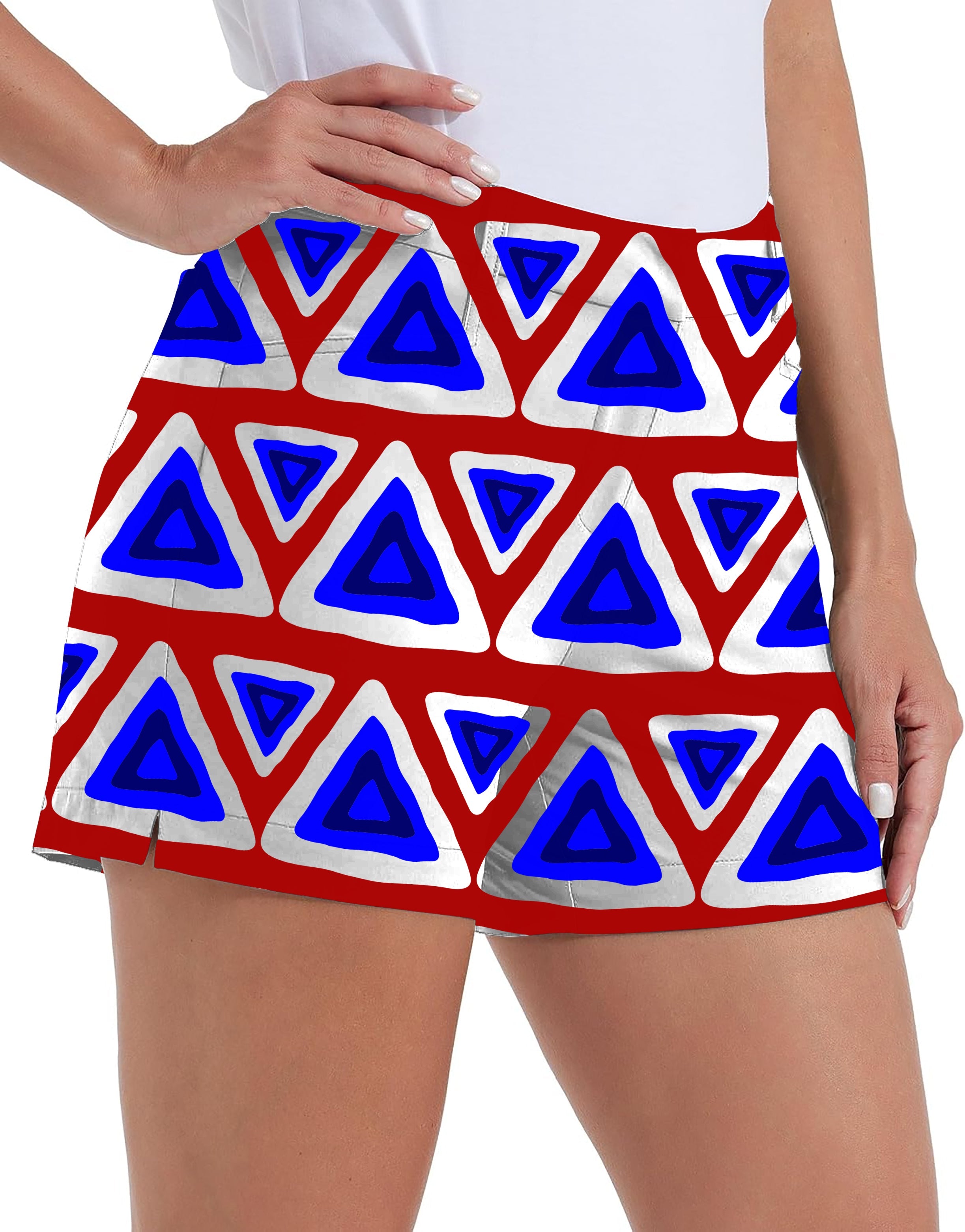 Women's quick-drying golf shorts with triangle tribal Own Logo pattern and pockets