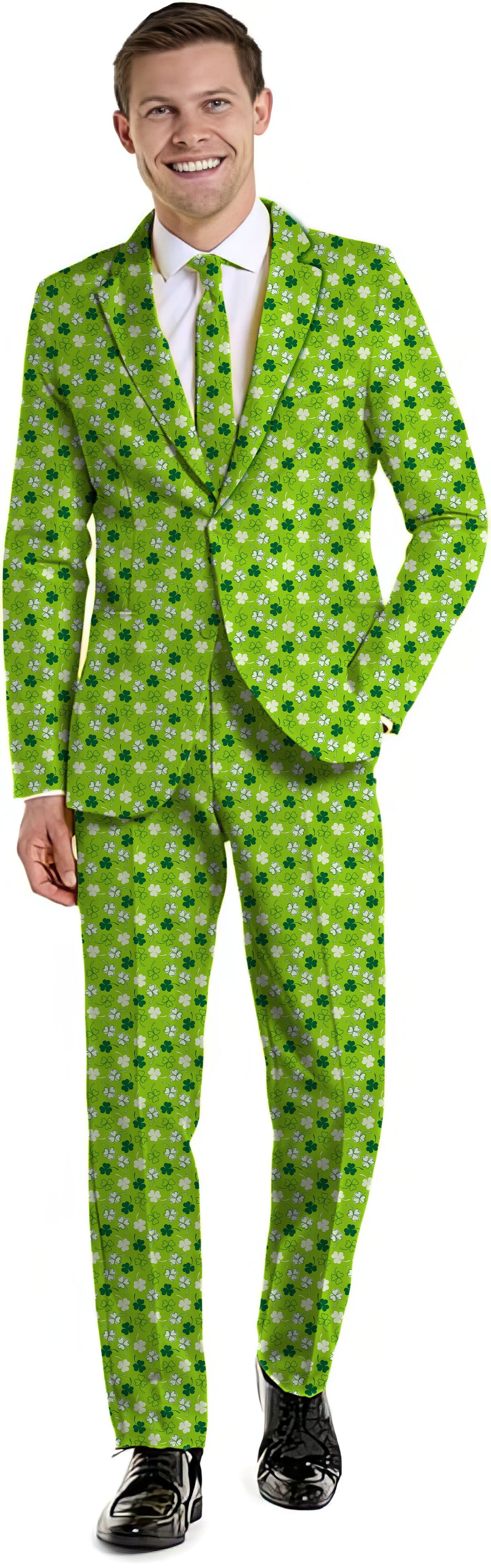 Leaf clover St Patrick's Day men's party suit set with blazer and pants