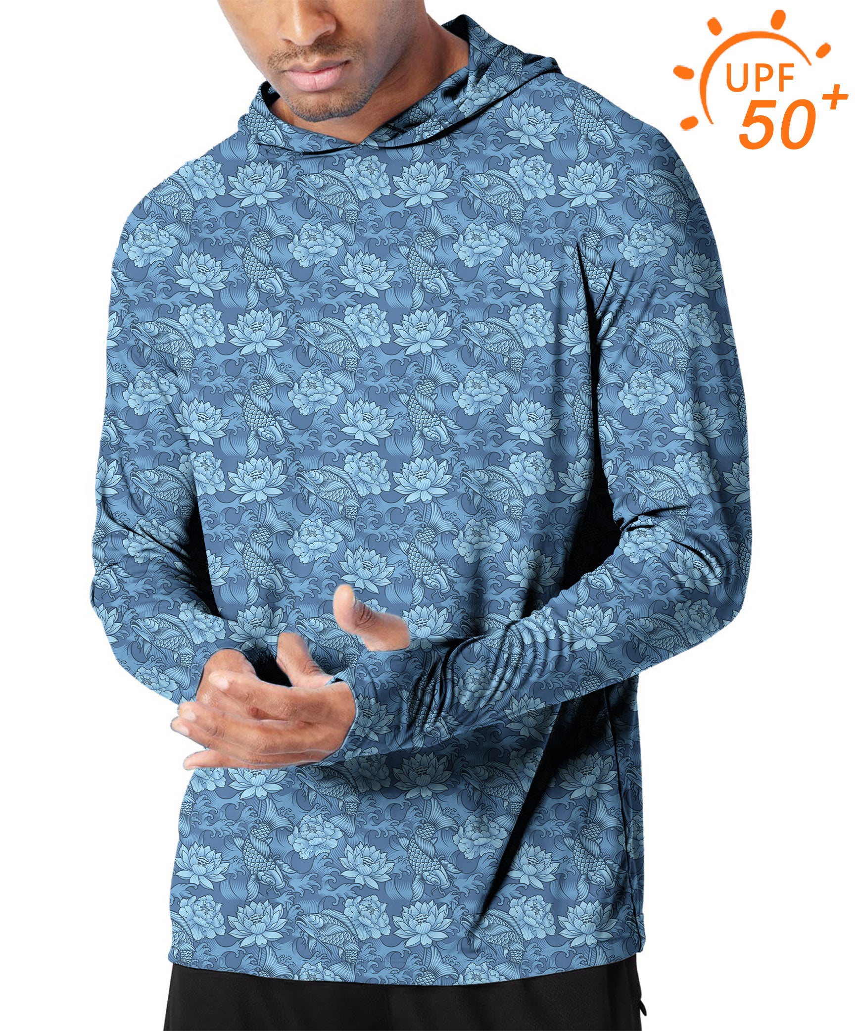 Men's Outdoor Lotus carp Golf Sun Protection Slim Fit hoodies