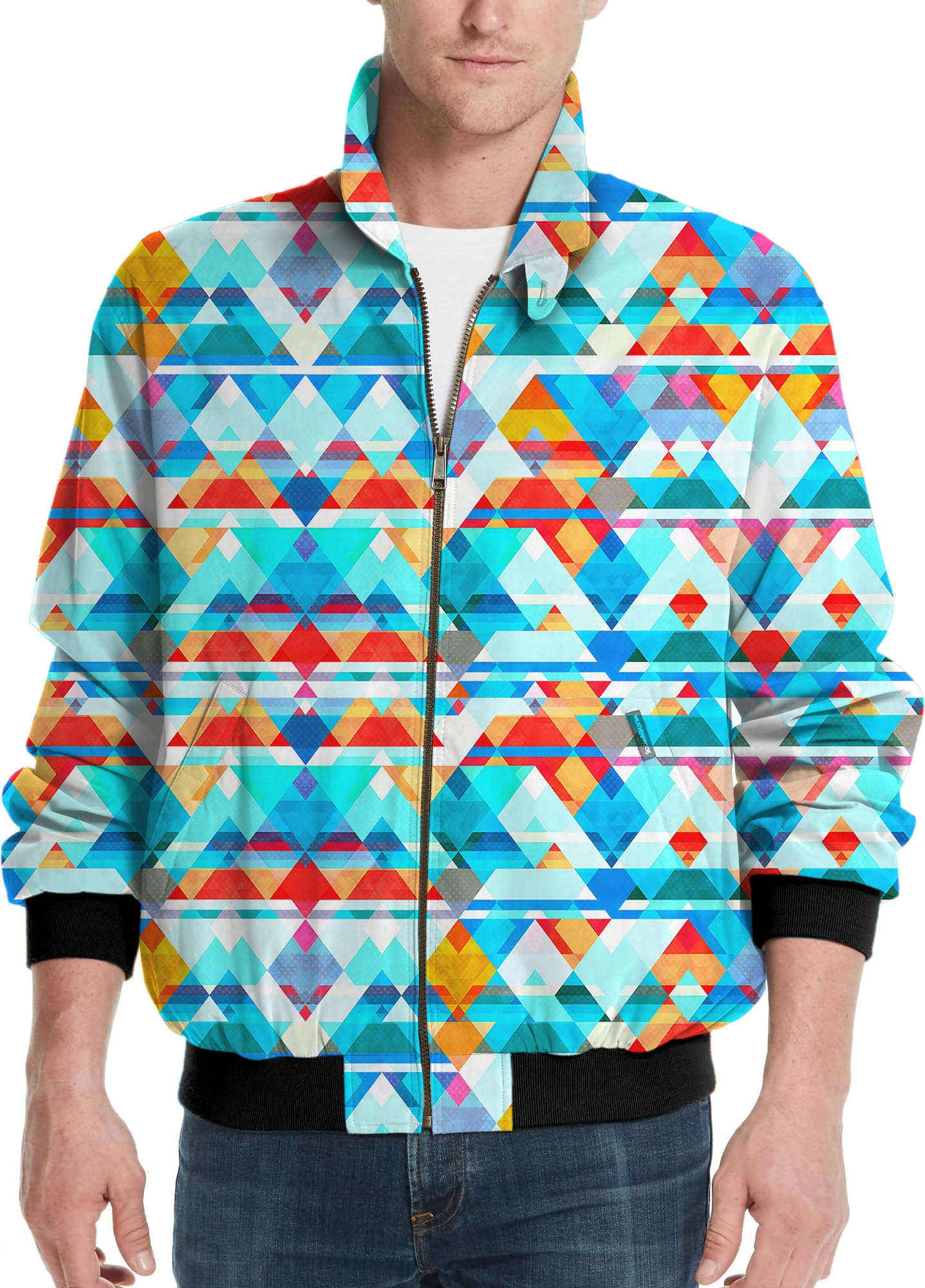 Geometric lattice-Men's Golf Windbreaker Light Jacket