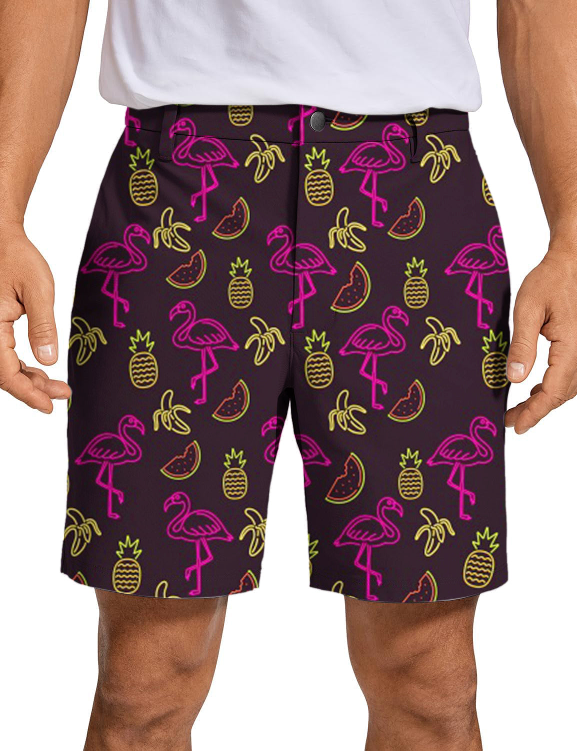 Men Neon Light Nonsense Golf Shorts