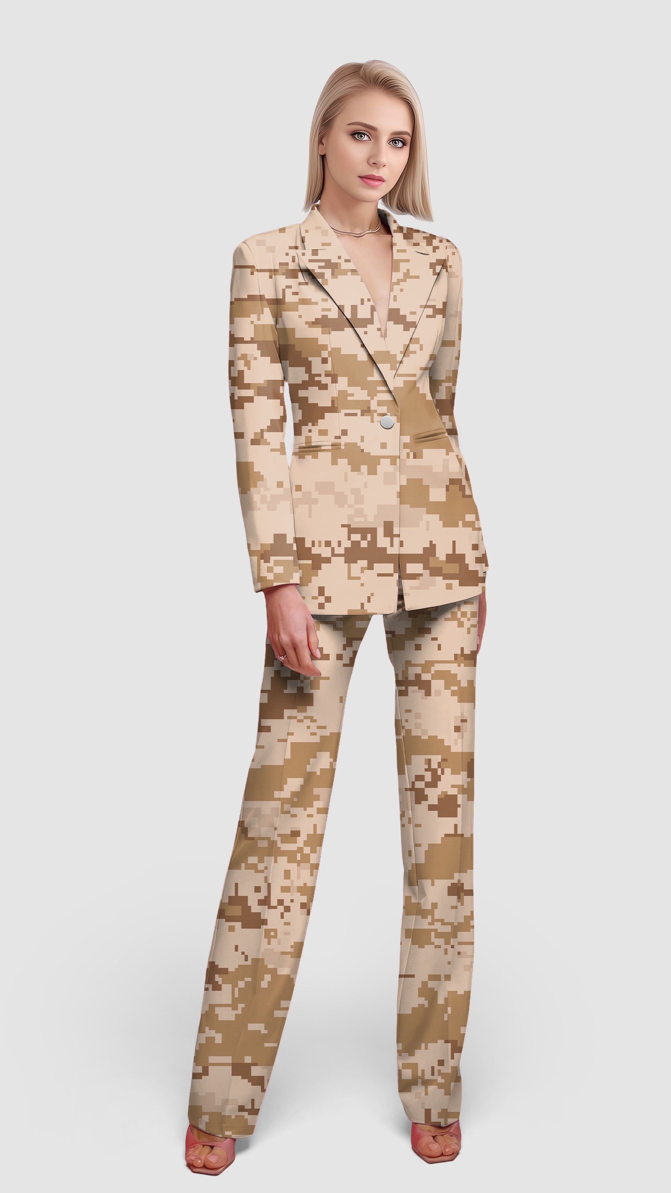 Desert Camo-Women's Blazer Casual Work Office Blazer Suit set