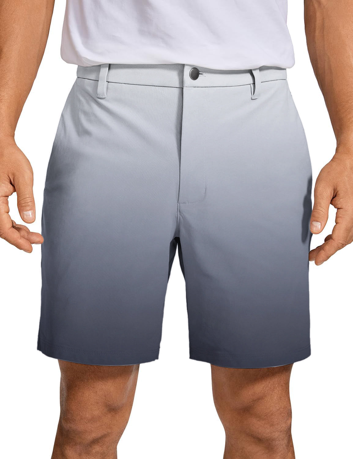Men's Black And White Gradient Golf Shorts