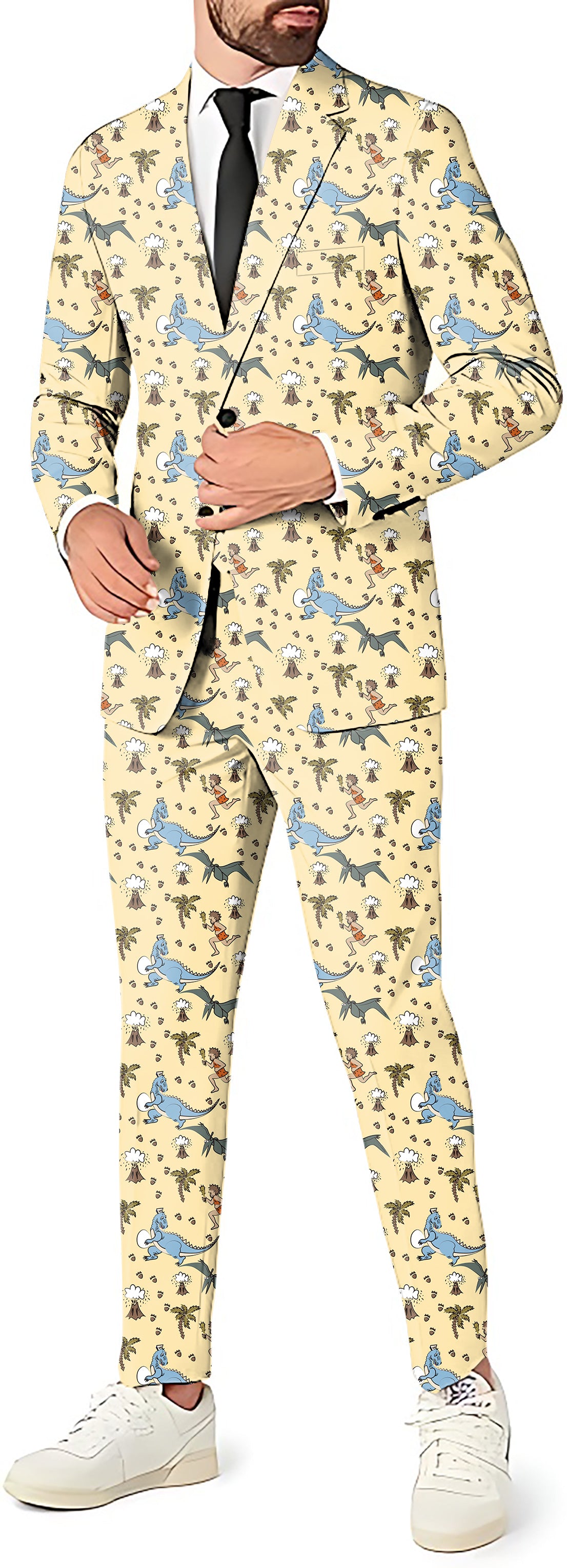 dinosaur wild man volcano Men's Party Costumes-Theme Party 2 or 3pcs Suit set-Blazer Pants & Vest