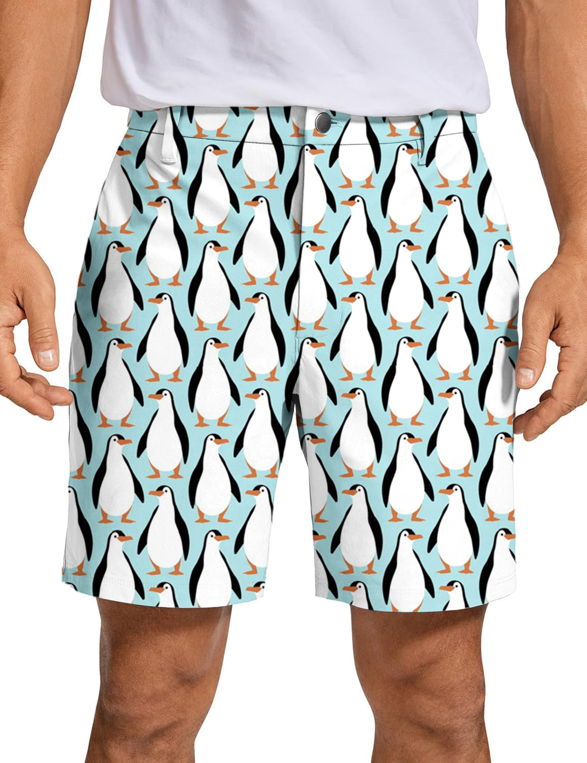 Men Penguin Party Golf Shorts