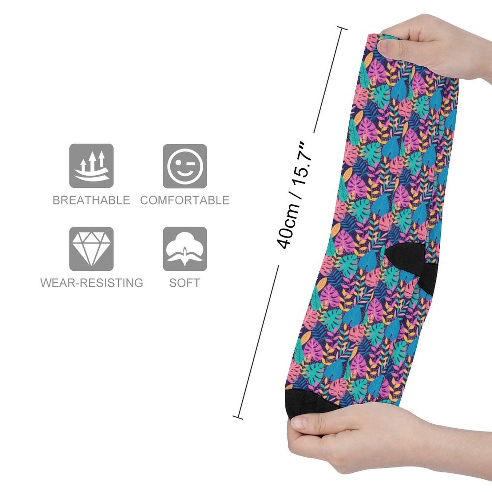Tropical palm leaf Prined socks Gifts for Men Women