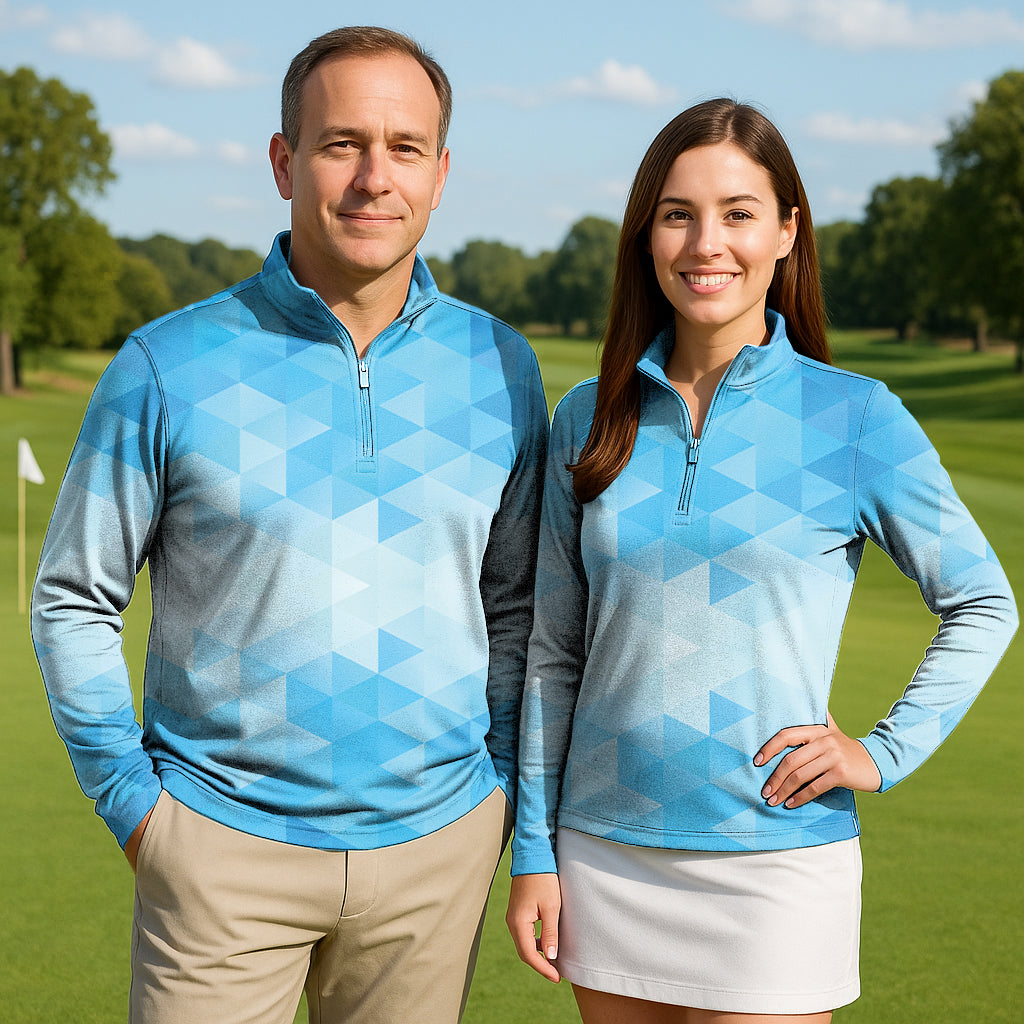 Baby Fade Couple Golf Active 3/4 Zipper Top Long Sleeves