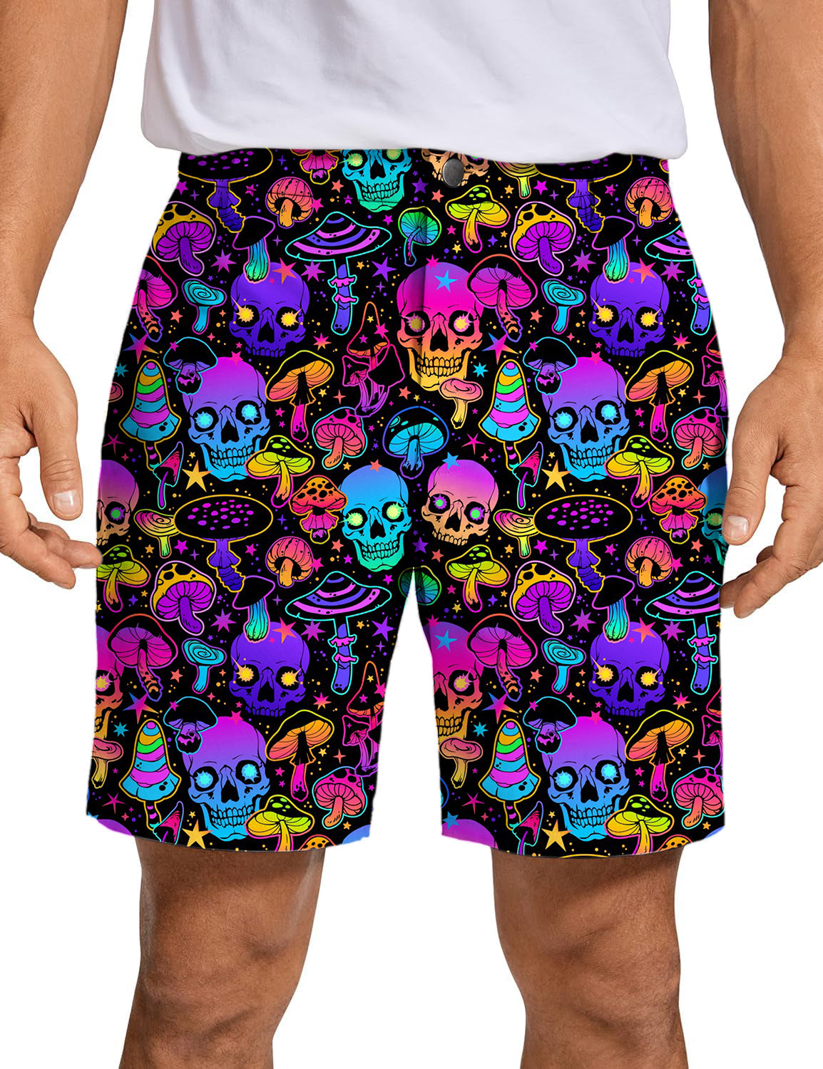 Men's neon skull Golf Shorts