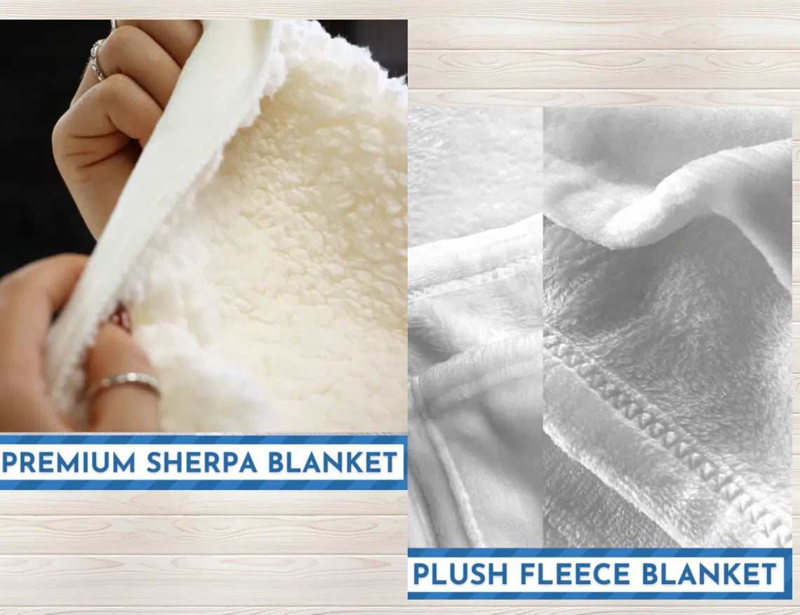 Custom Couple Photo personalized golf fleece blanket with sherpa lining and plush fleece options