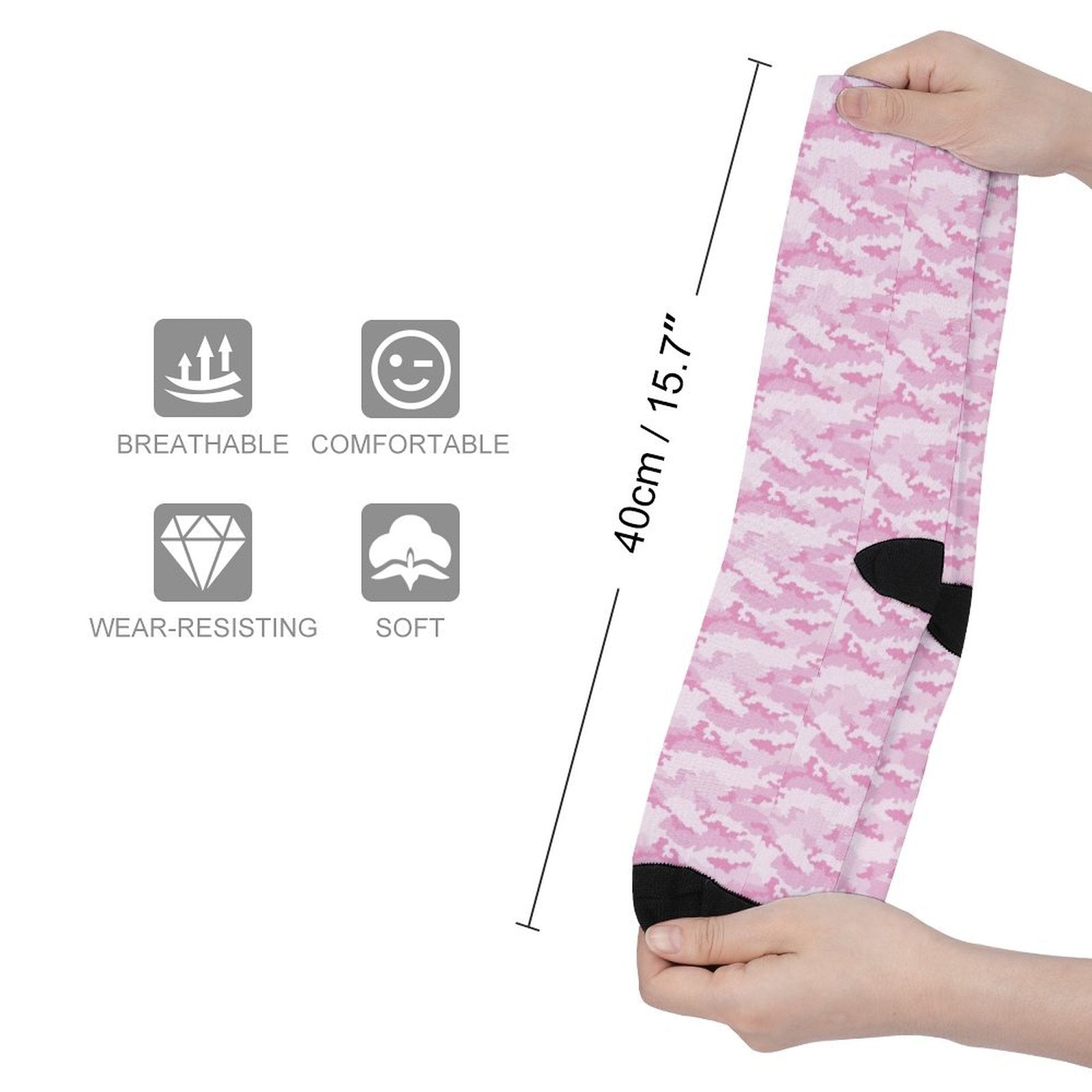 PINK HEX CAMO Prined socks Gifts for Men Women