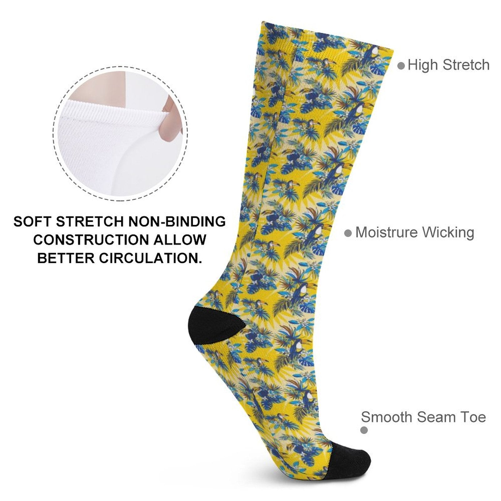 Flamingo yellow Prined socks Gifts for Men Women