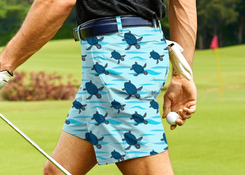 Men Turtle Time Golf Shorts