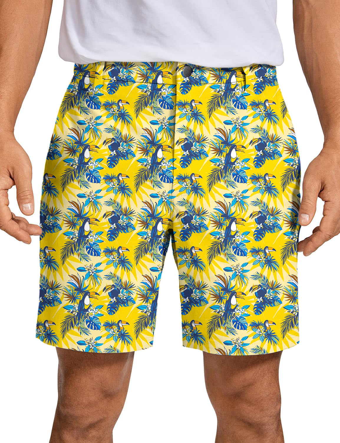 Men's Flamingo yellow Golf Shorts
