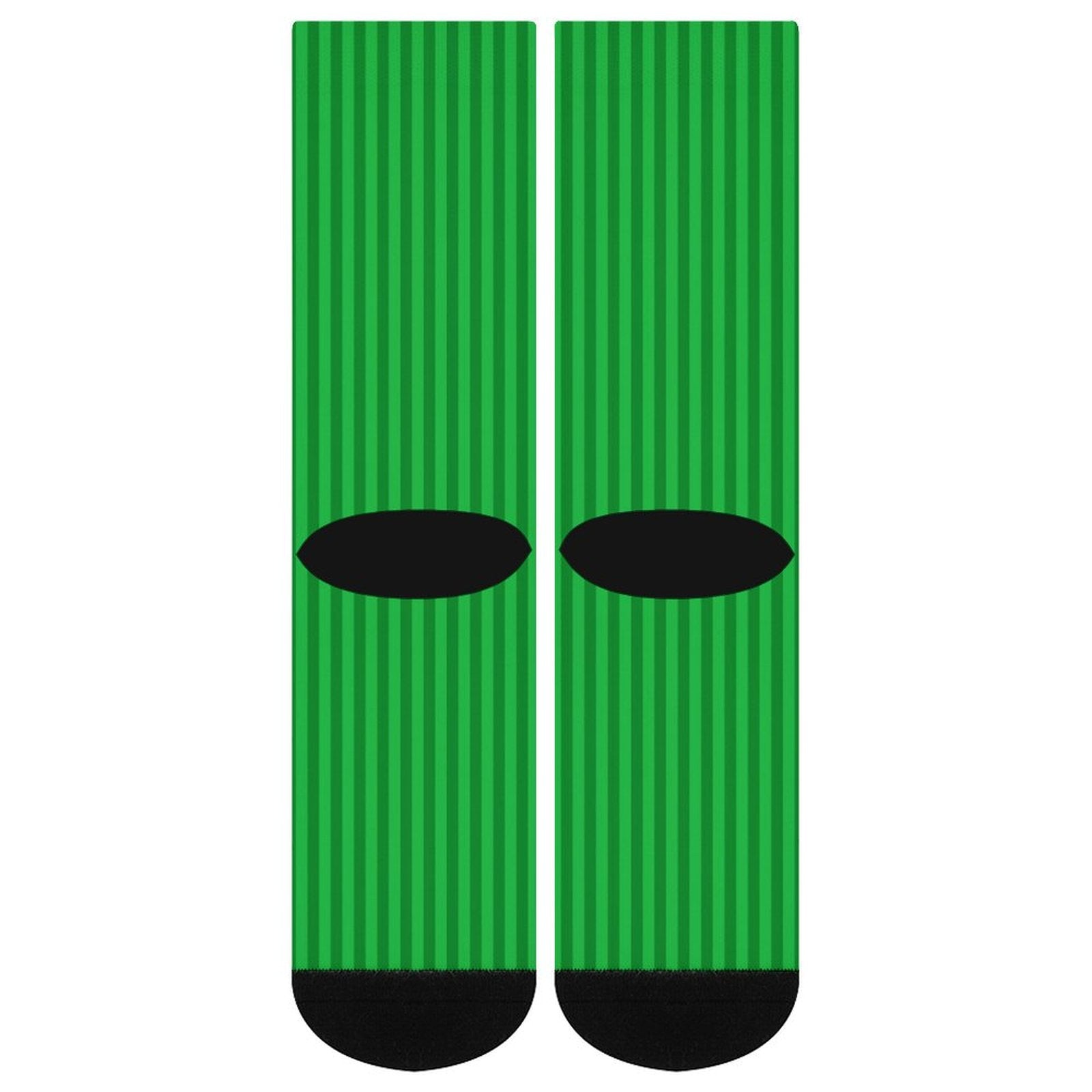green Vertical stripes Prined socks Gifts for Men Women