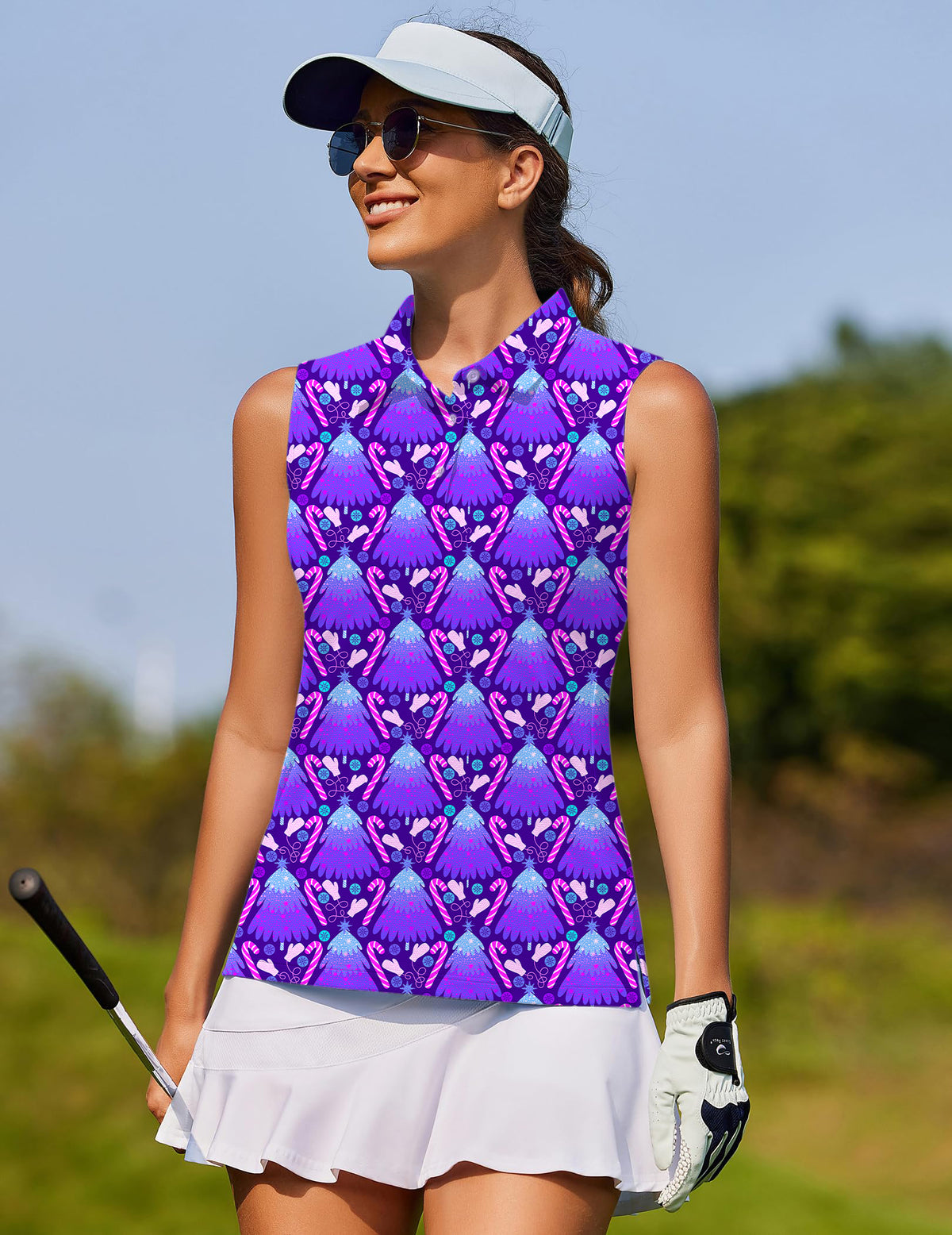 Magical Christmas Tree Women's golf Sleeveless shirt