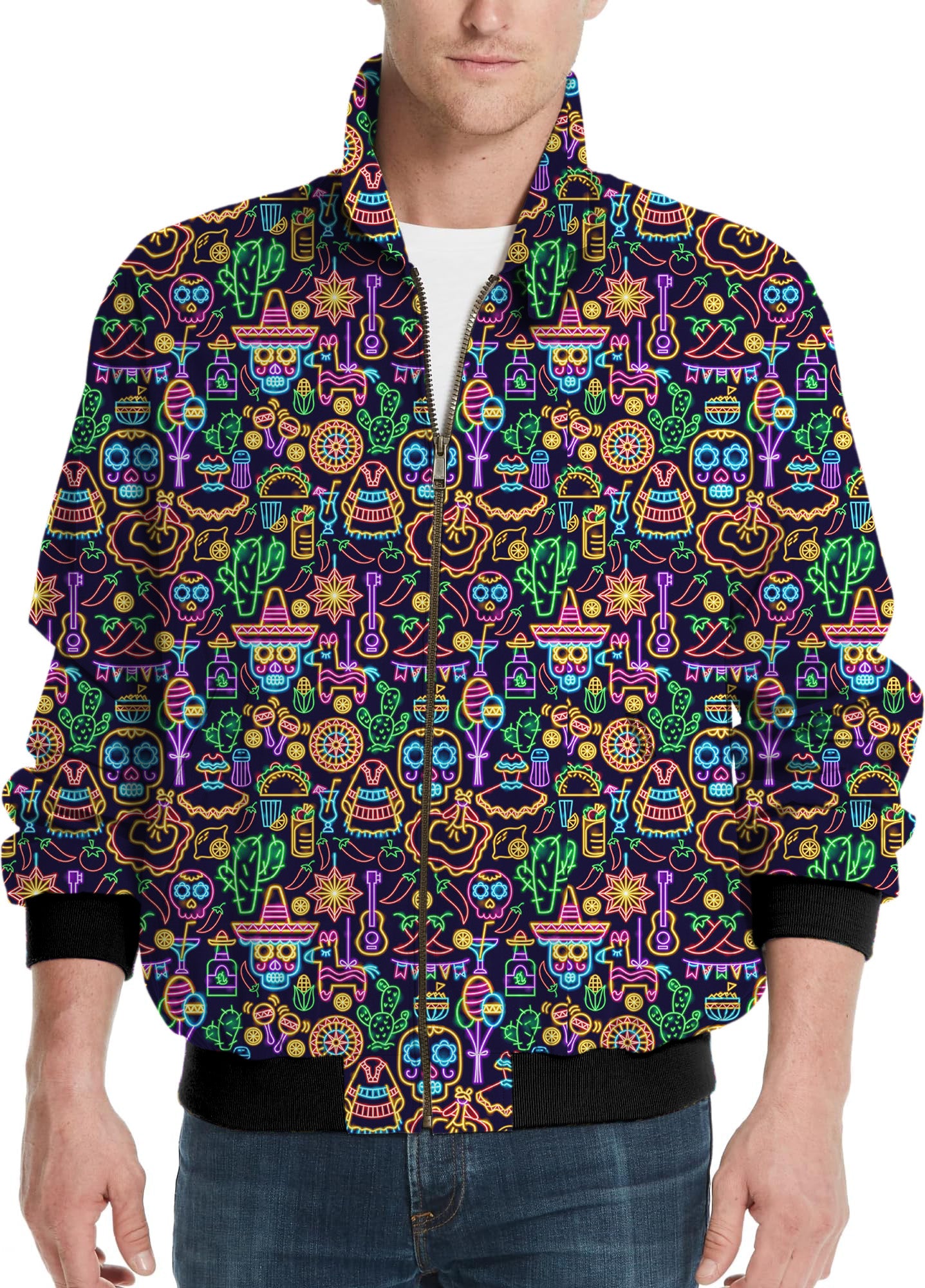 Neon Fiesta-Men's Golf Windbreaker Light Jacket