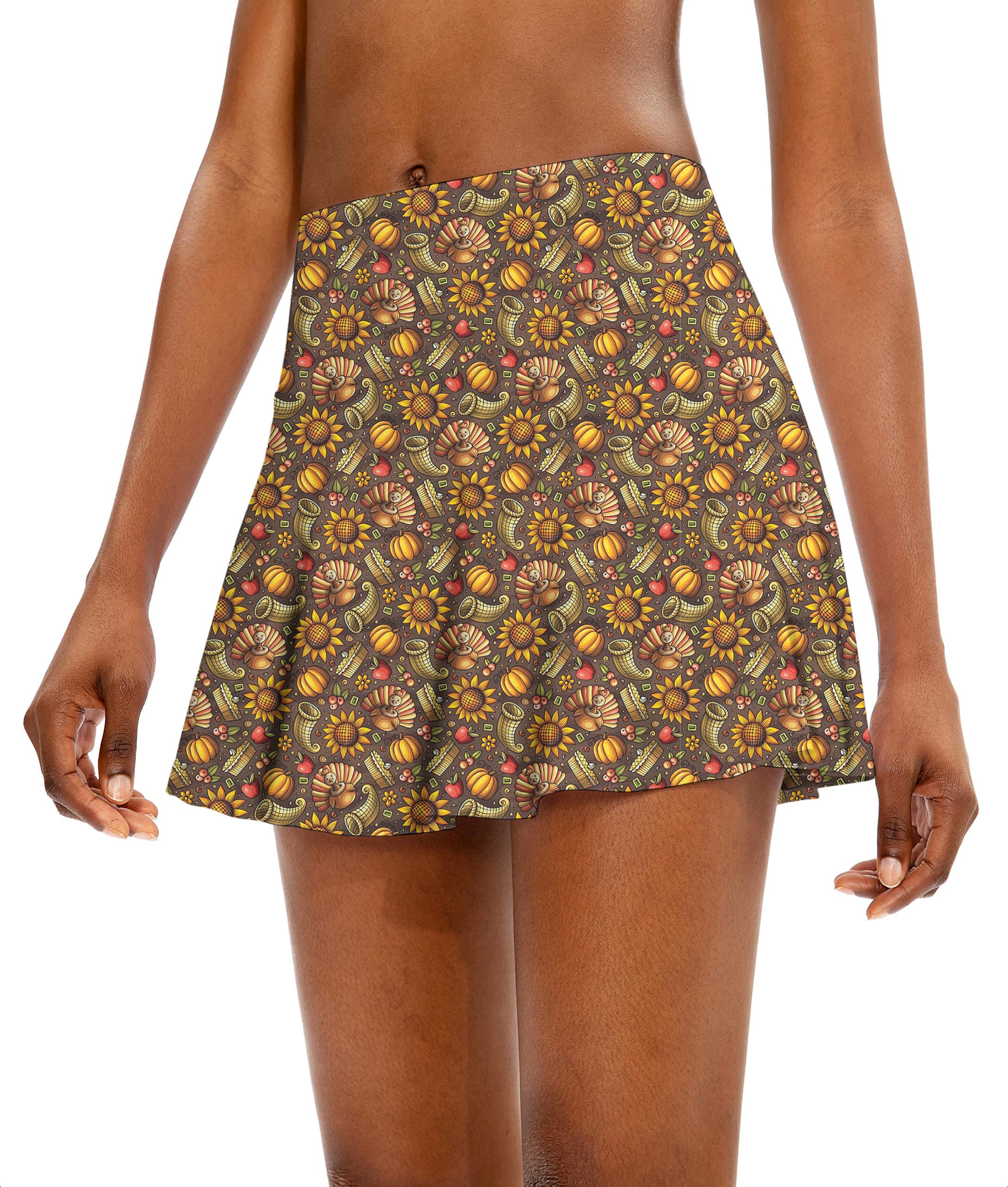 TurkeyTime Women's Athletic Golf Skorts Flared Skirts