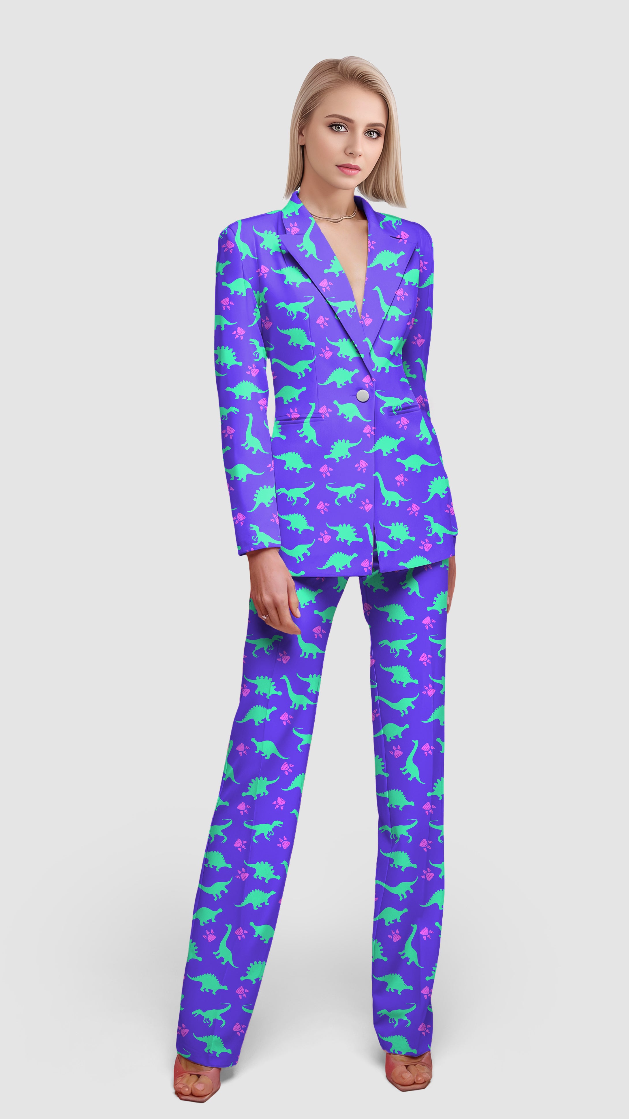 Land Before Time-Women's Blazer Casual Work Office Blazer Suit set