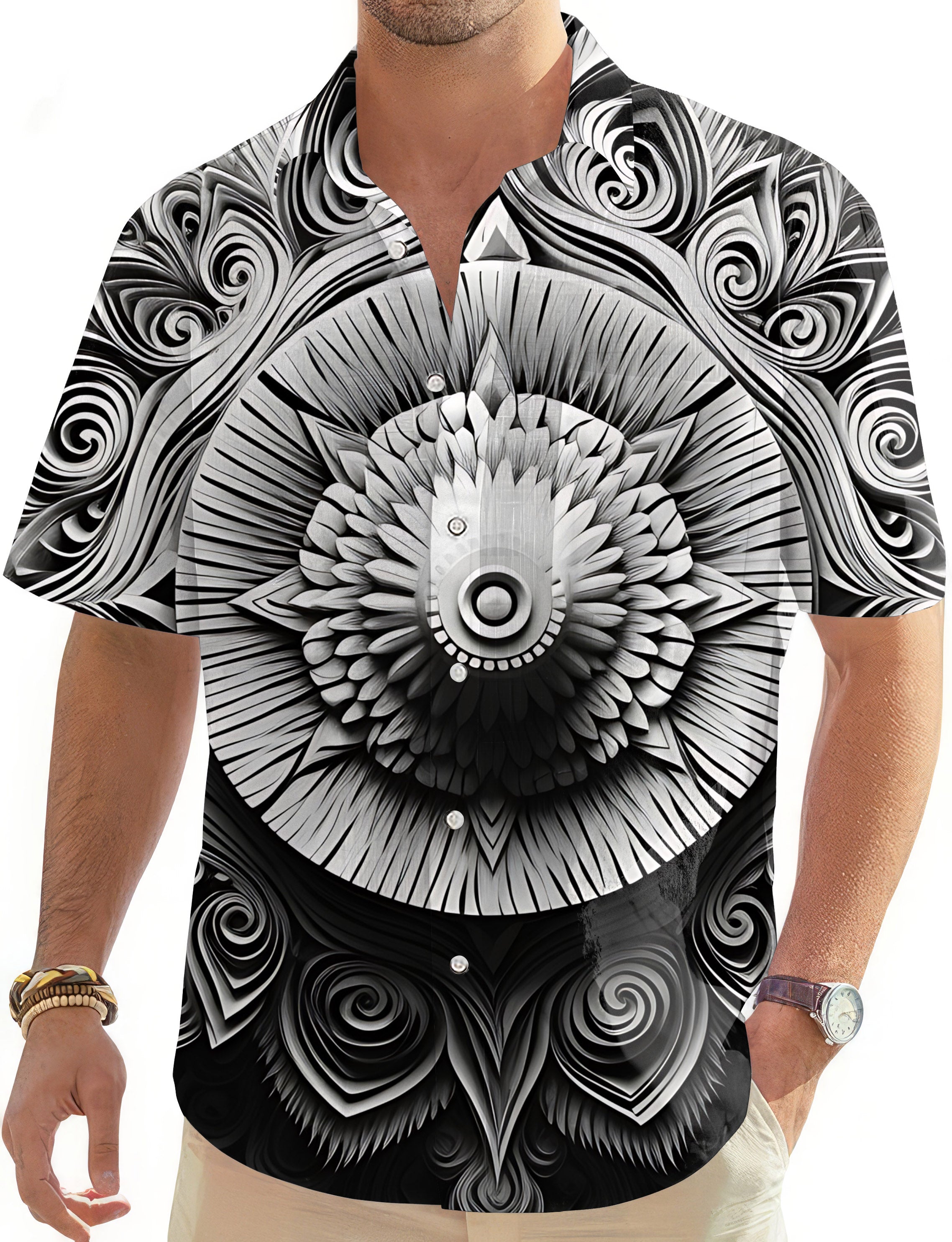 Artistry Motion-Men's Golf Hawaiian Shirts Button Down Shirt