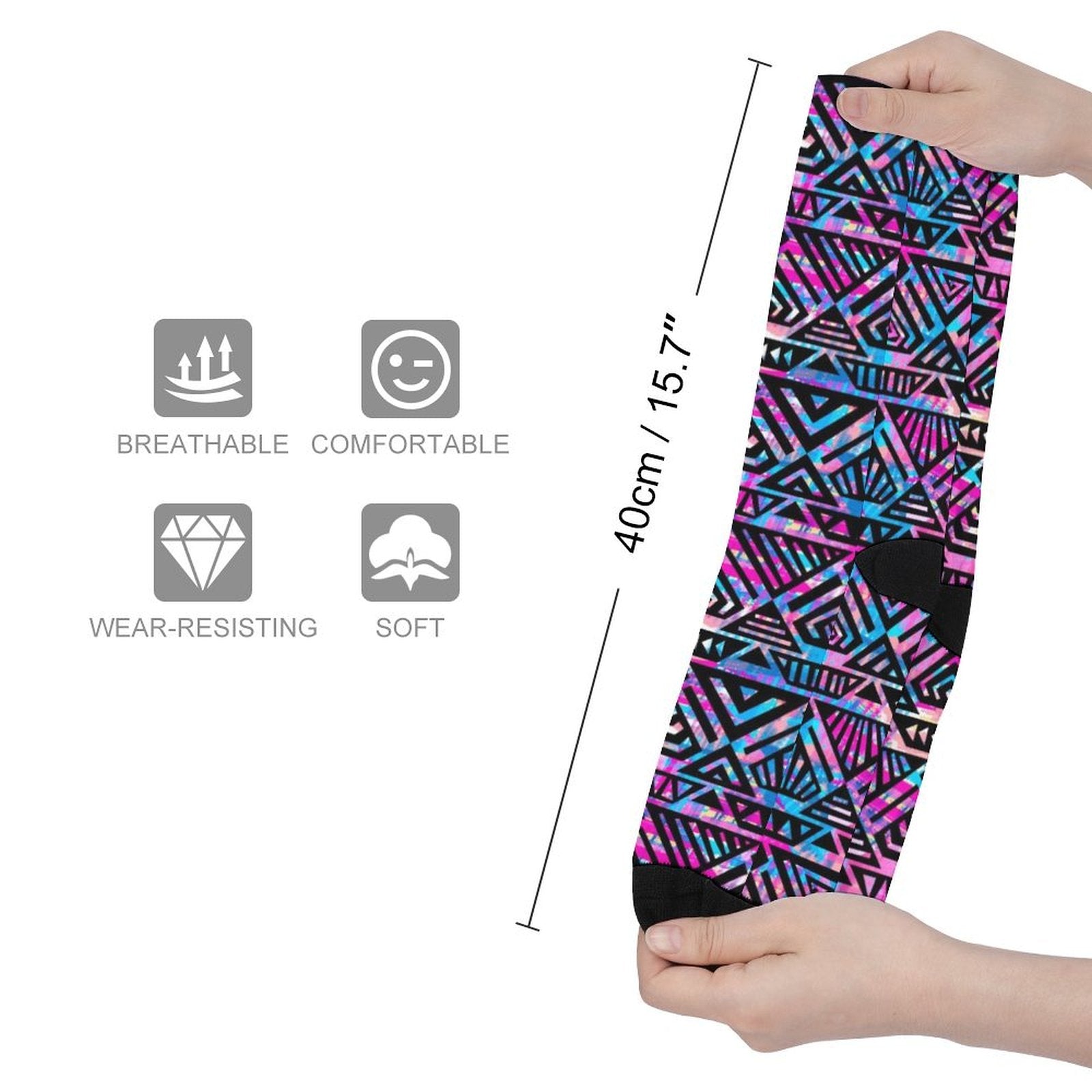 Purple grid Prined socks Gifts for Men Women