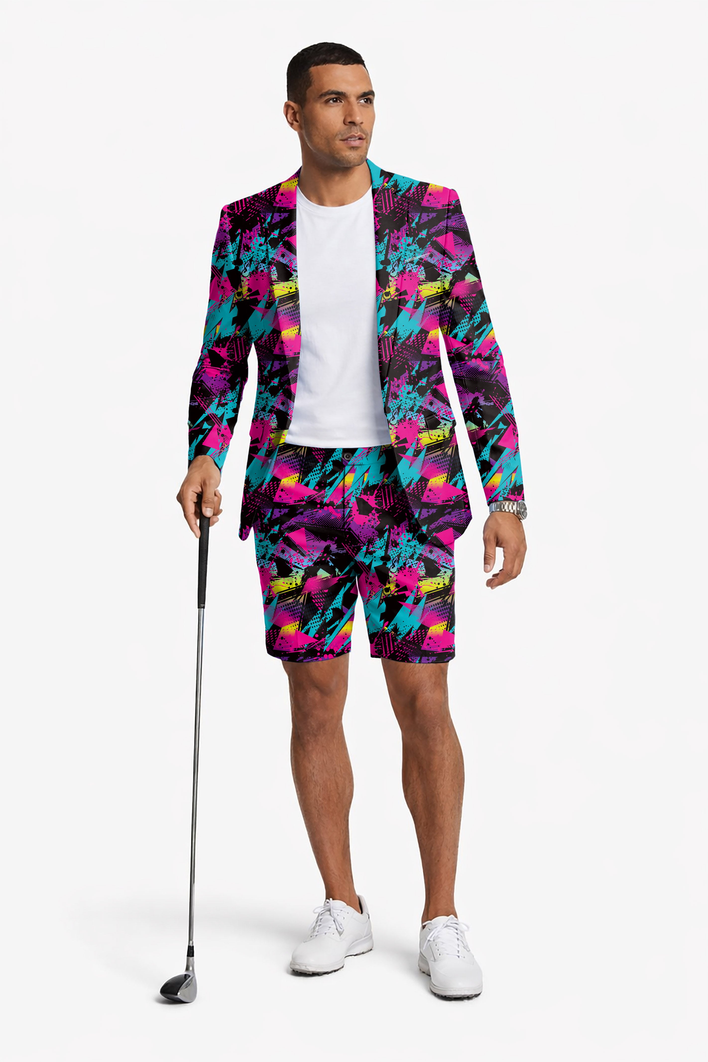 Retro er Men's Party Costumes-Theme Party 2pcs Suit set-Blazer Shorts