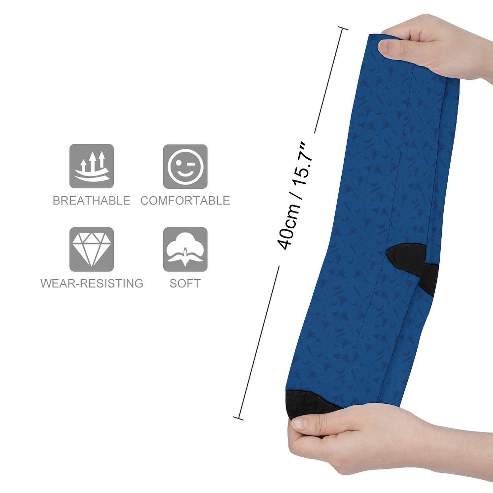 navy blue Prined socks Gifts for Men Women