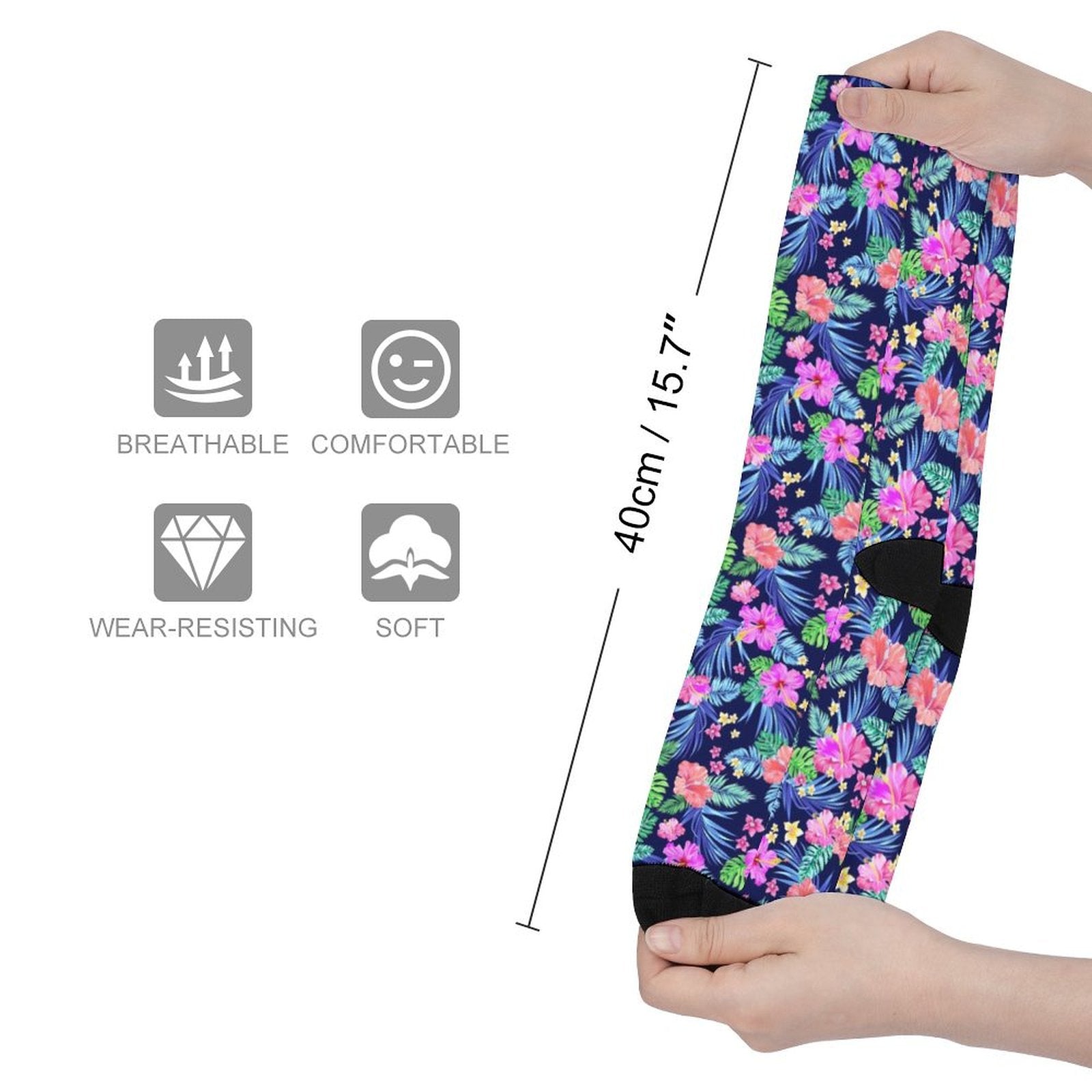 Tropical flowers Prined socks Gifts for Men Women