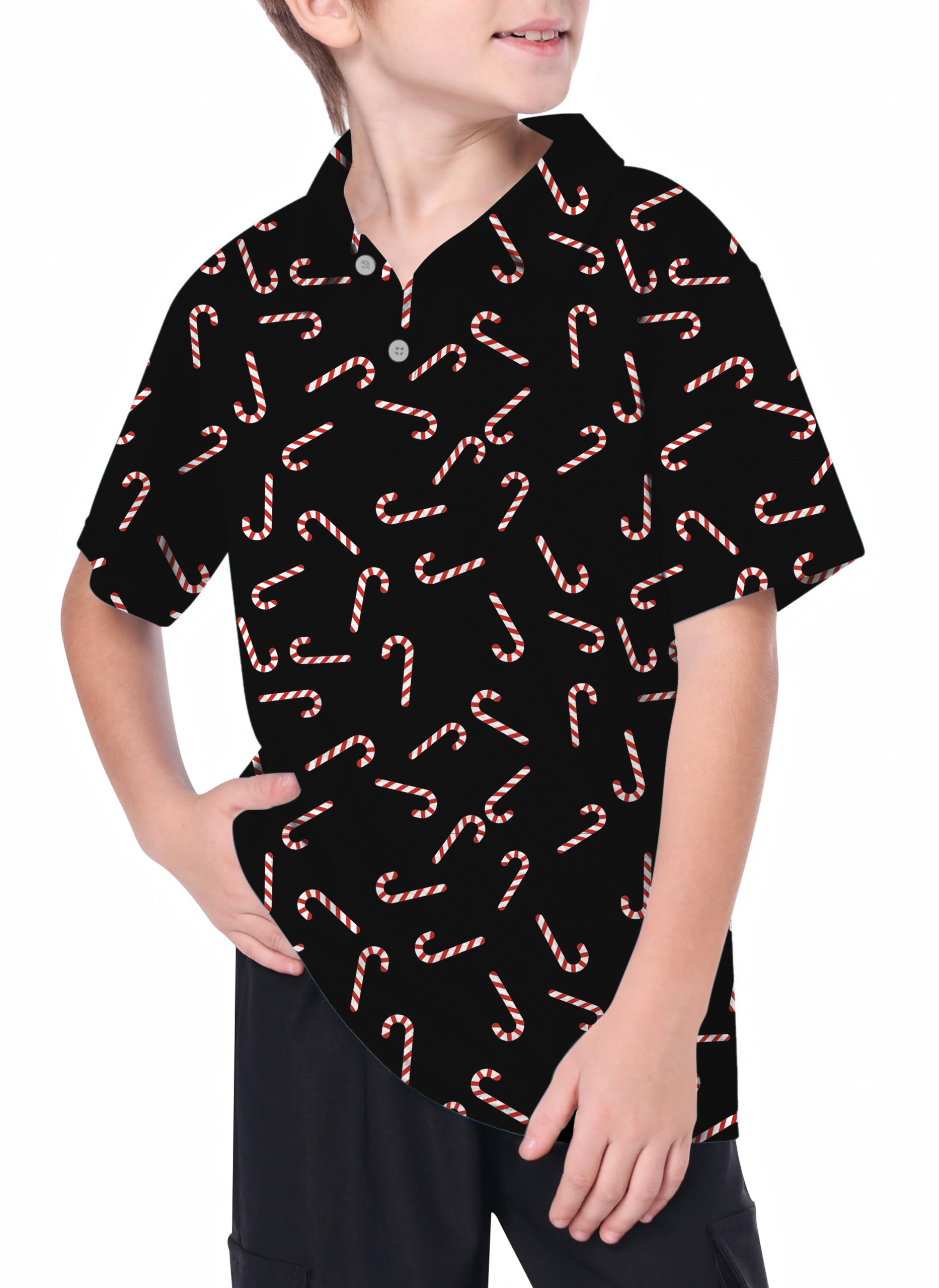 Youth Candy Cane Golf Polo