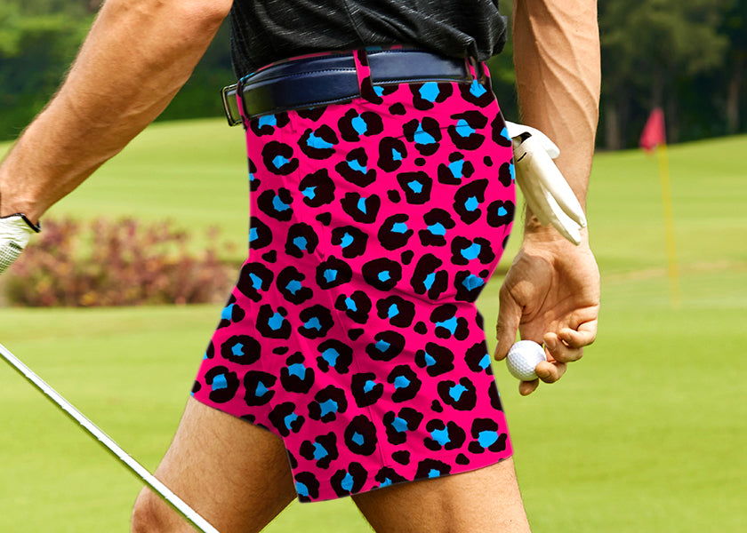 Men Red Jaguar Golf Shorts