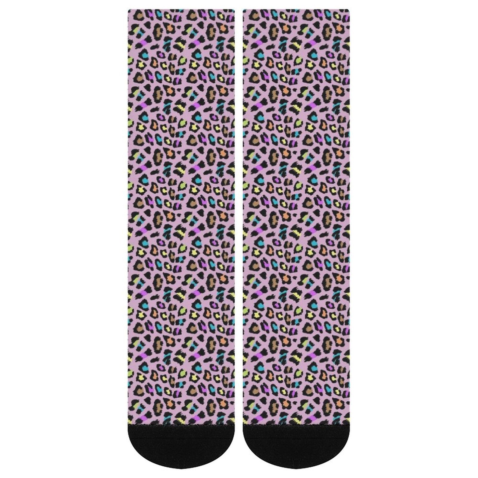 Leopards of color Prined socks Gifts for Men Women