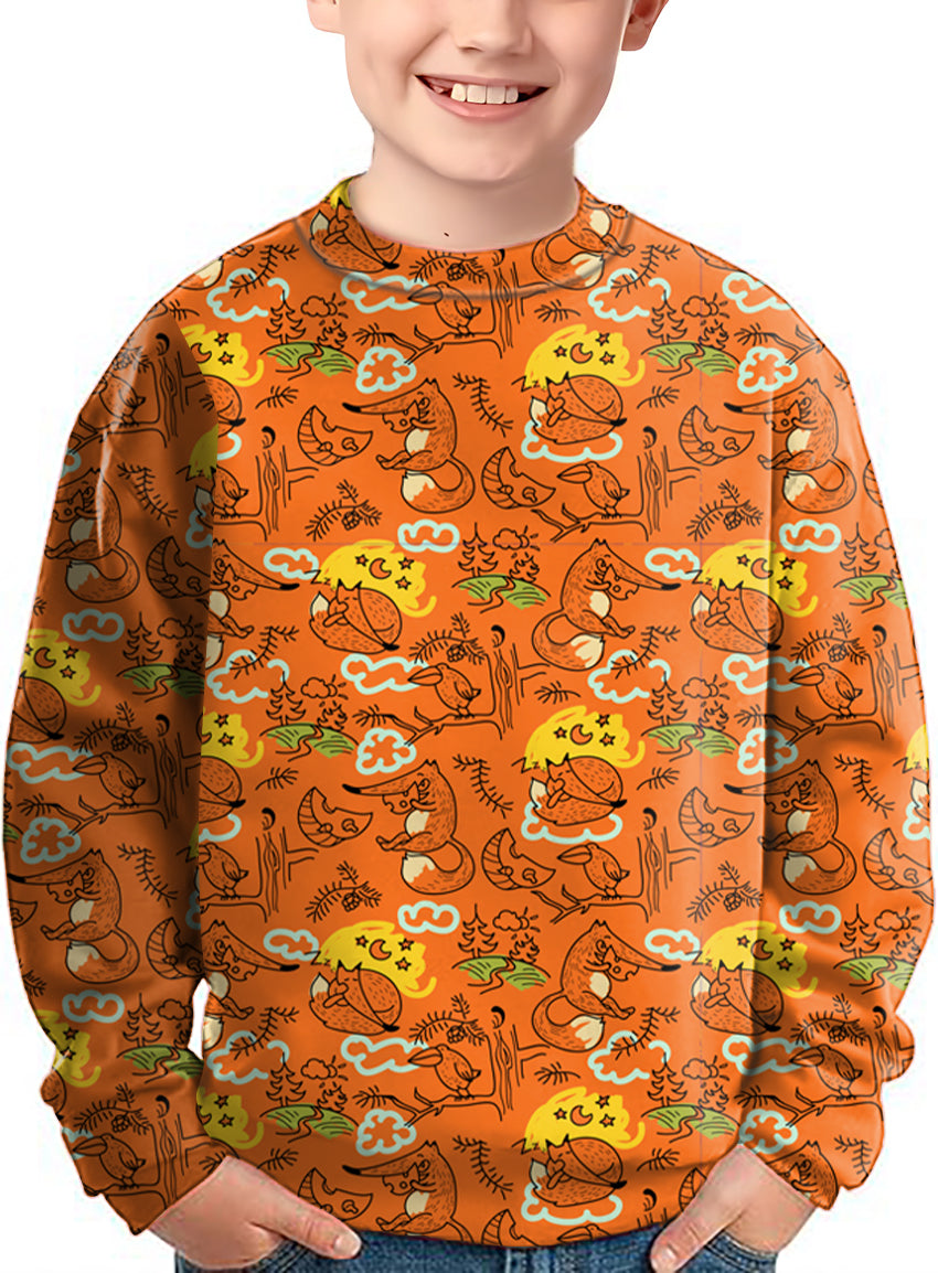 Lazy fox Crewneck Pullover Kids Ugly Sweater