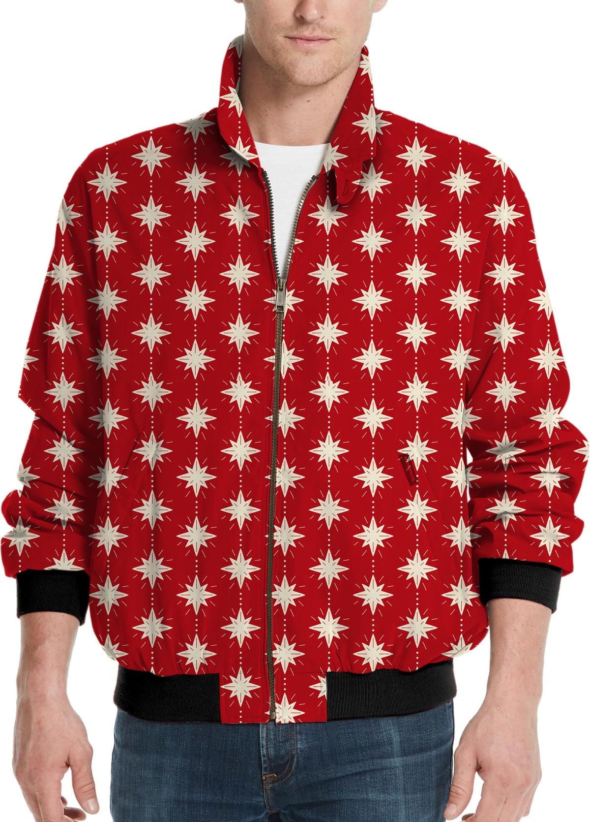 Christmas Star Men's Golf Windbreaker Light Jacket