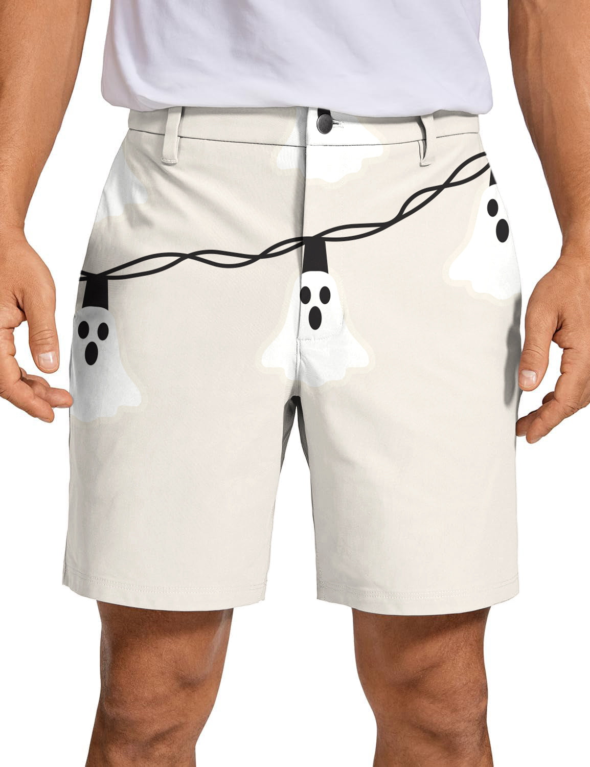 Men's Halloween Ghost Light Golf Shorts