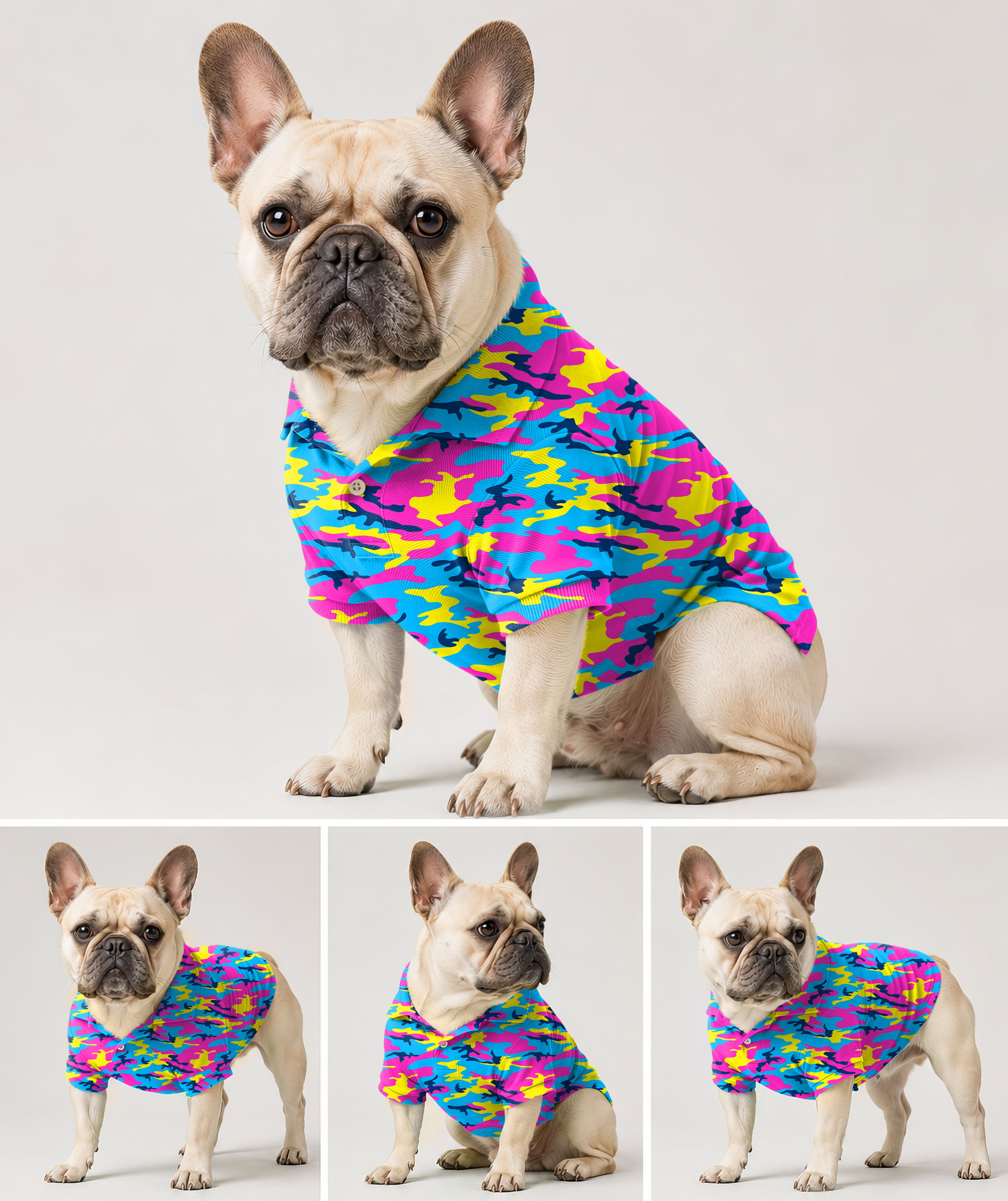 Dog's golf polo Neon Camo