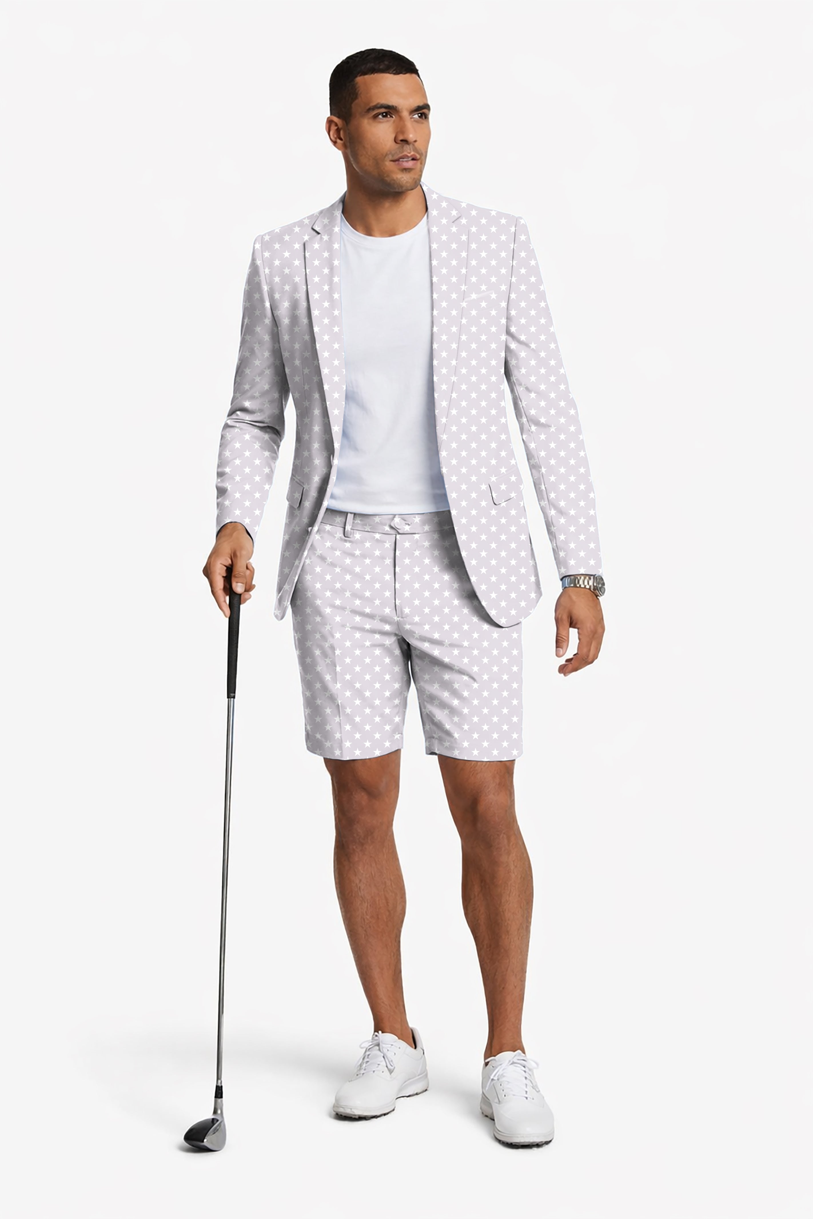 American Stripes Men's Party Costumes-Theme Party 2pcs Suit set-Blazer Shorts