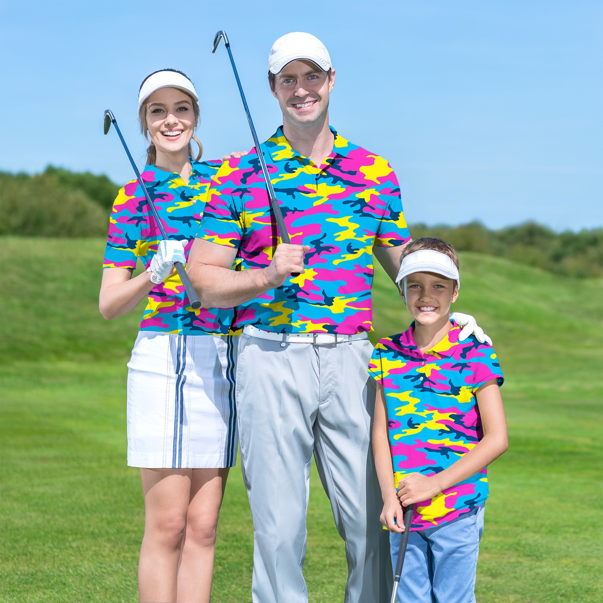 Golf Polo Family set Neon Camo