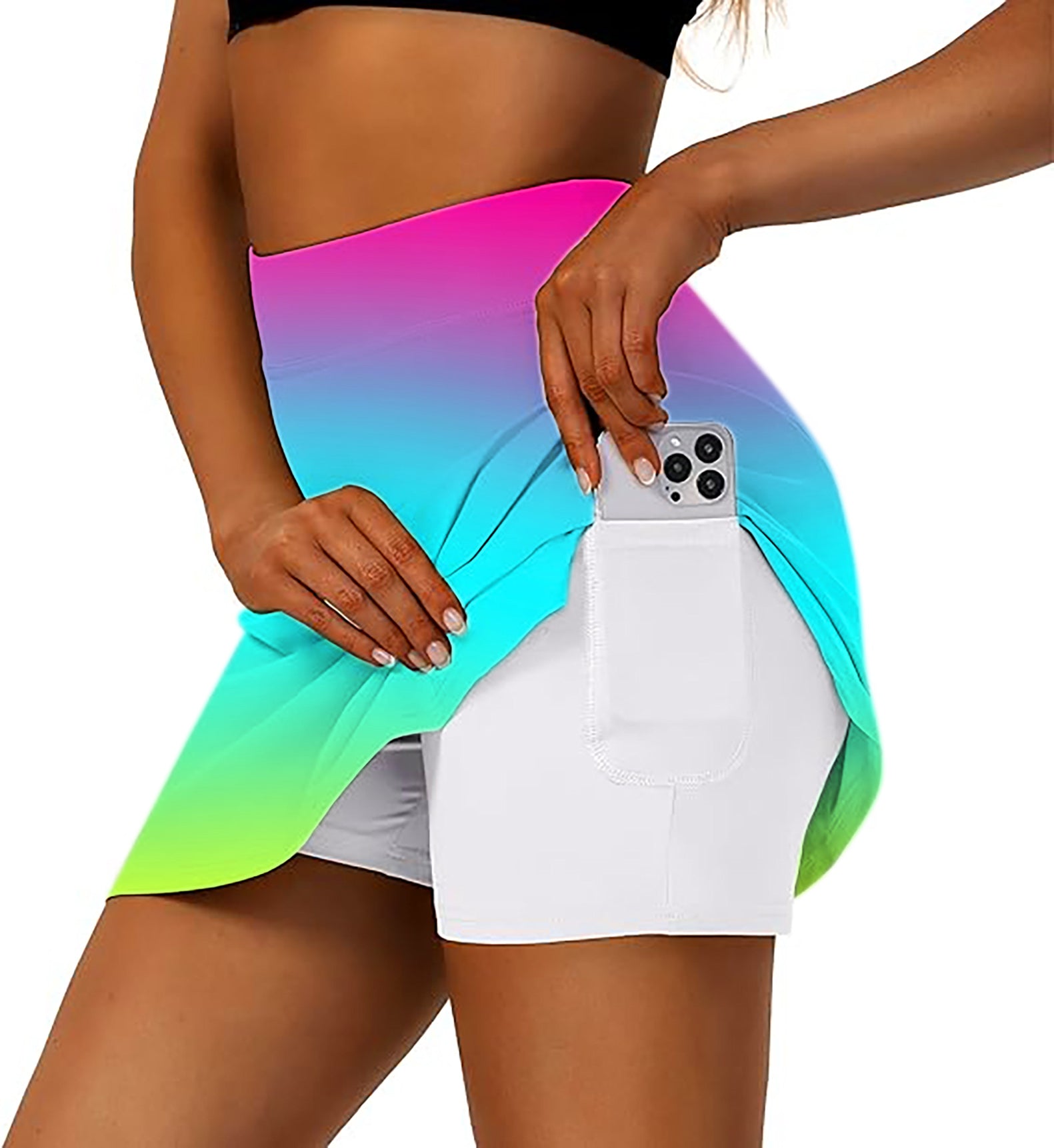 Neon Gradients Women's Athletic Golf Skorts Flared Skirts