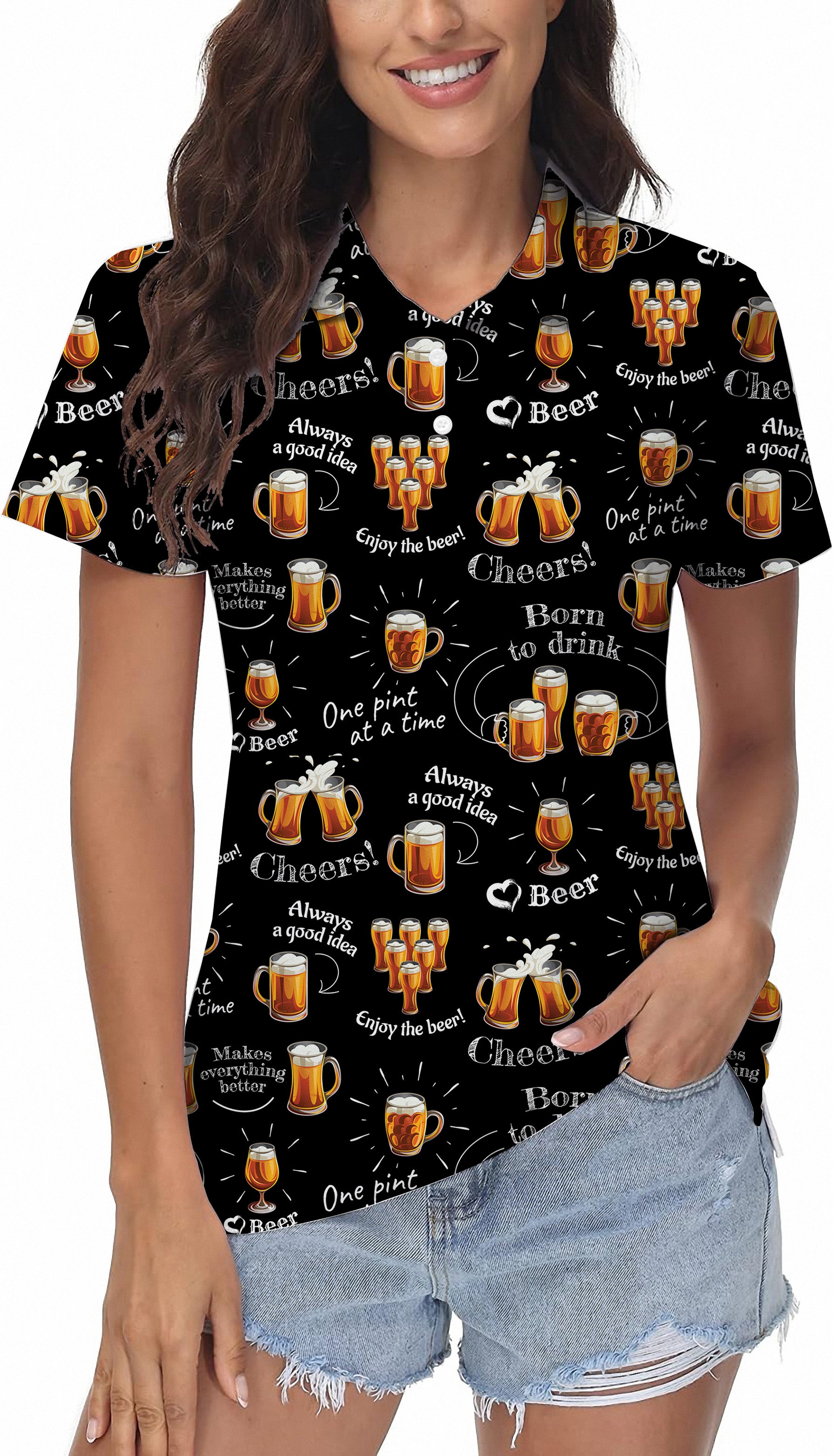 cheer beer Women's Golf Polo