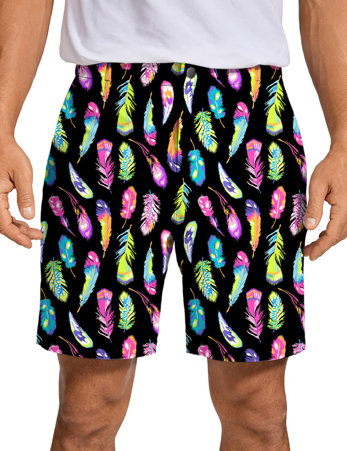 Men's Colorful feathers Golf Shorts