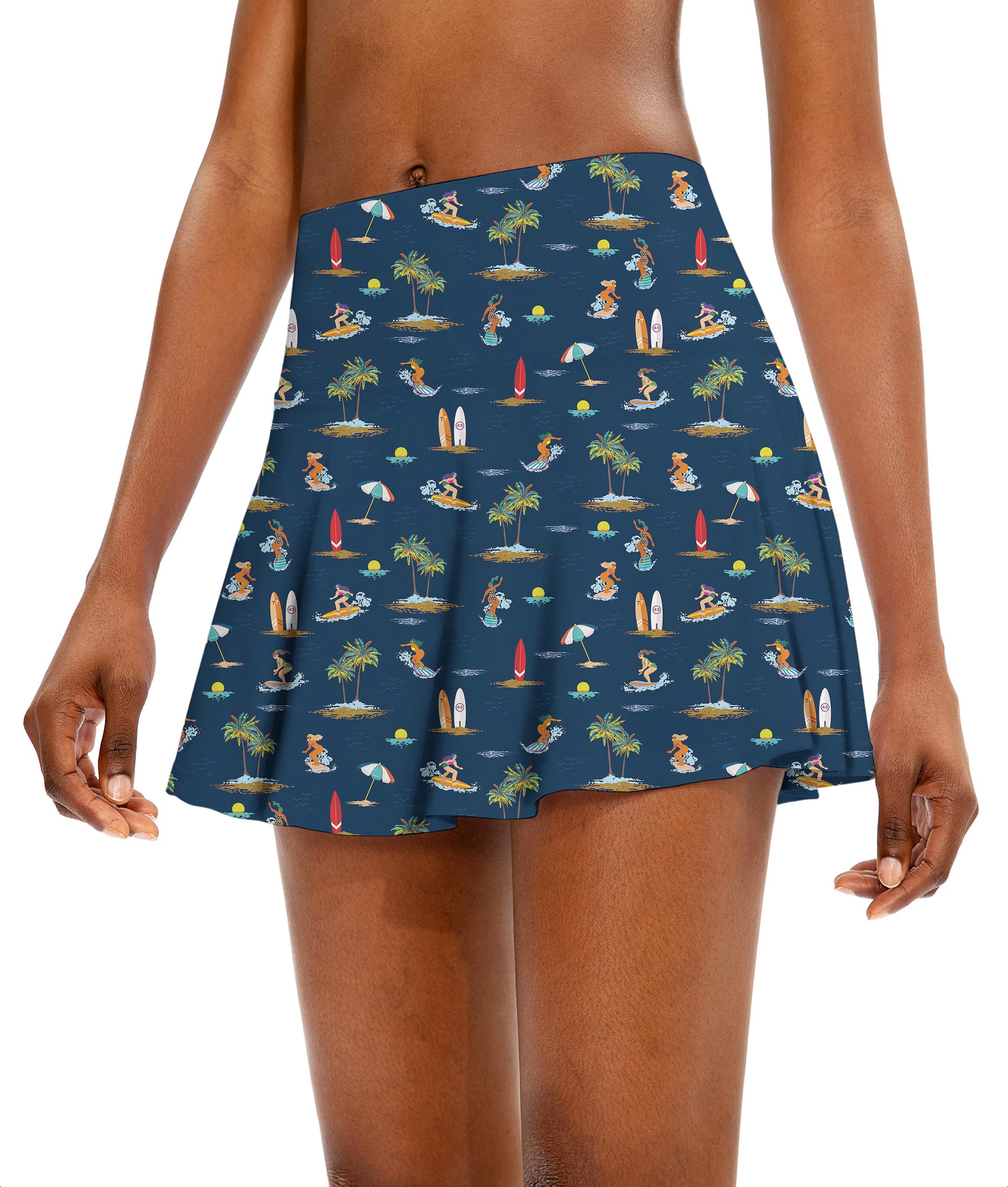 Girls Surf Women's Athletic Golf Skorts Flared Skirts