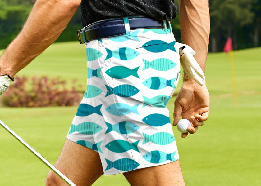 Men Fish Pond Golf Shorts