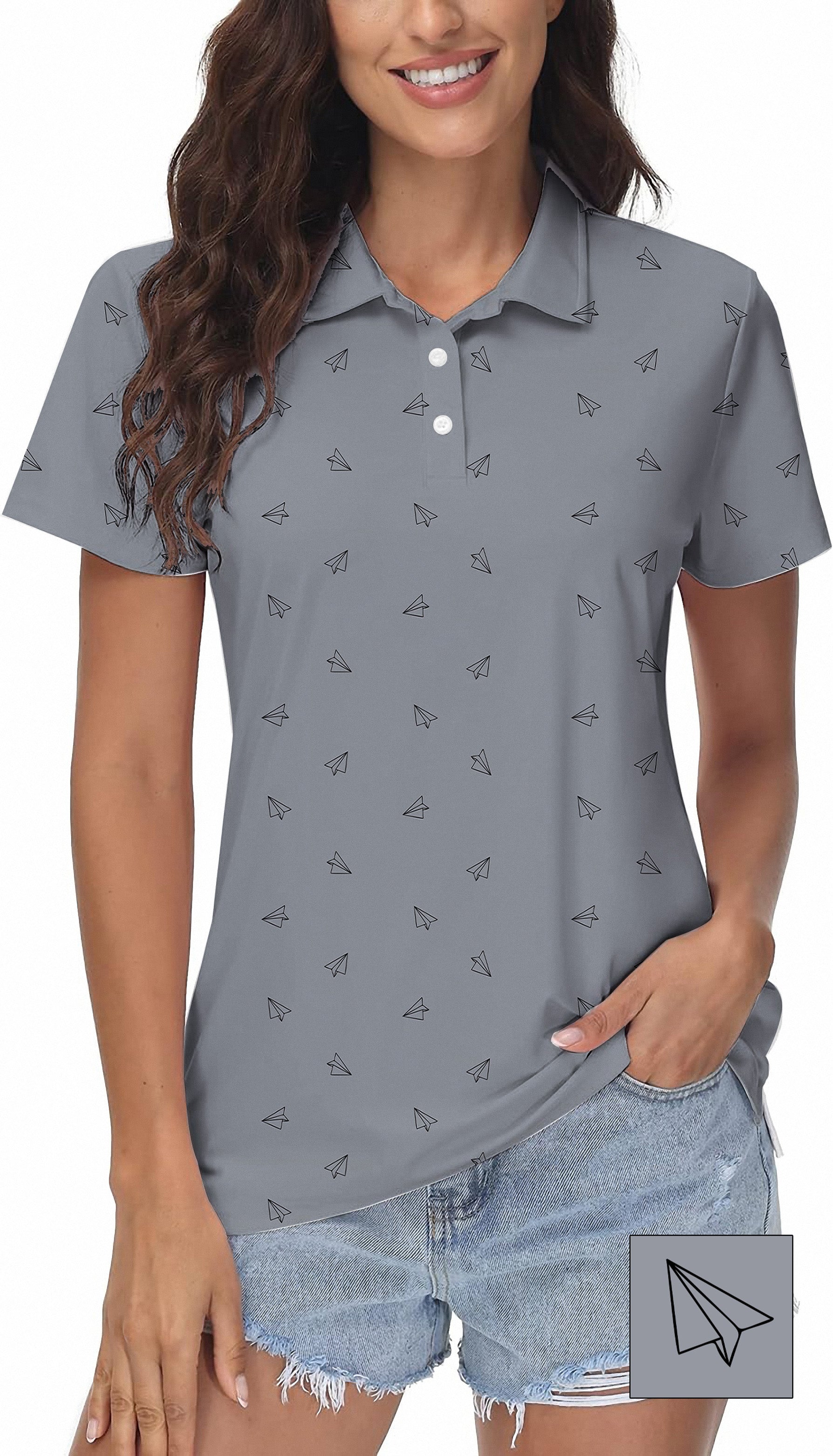 Paper airplanes Custom The Background Color Women's Golf Polo