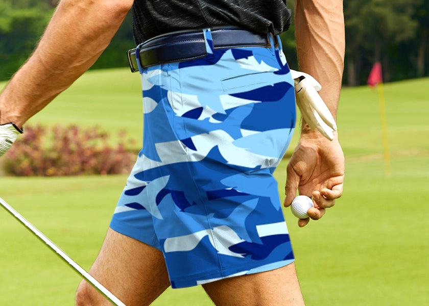 Men Shark Camo Golf Shorts