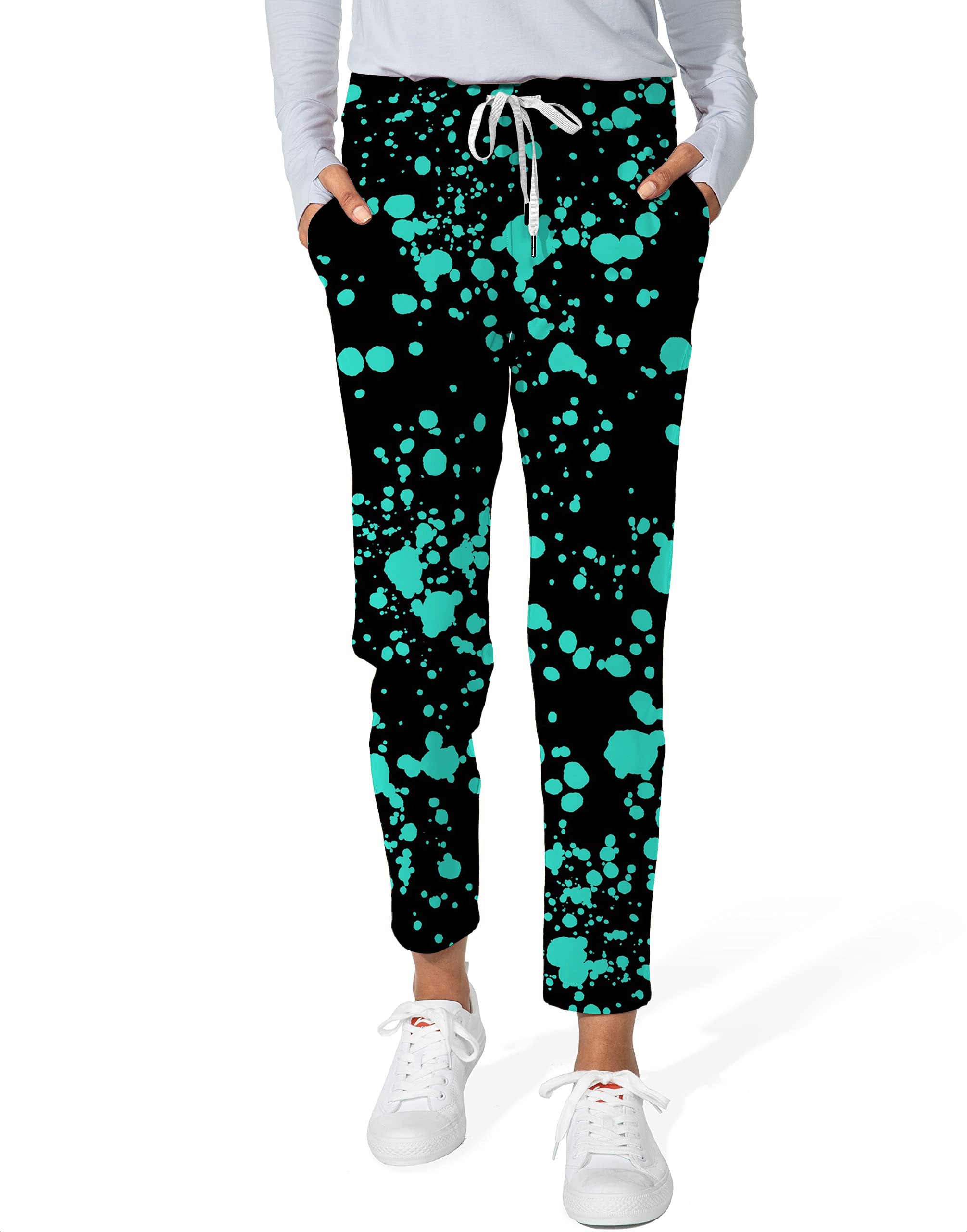 Lake Blue spot-Women's 7/8 Stretch Ankle Golf Pants