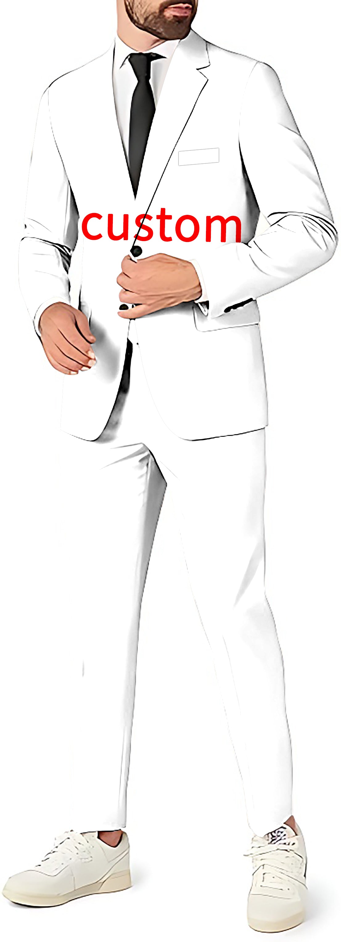 Custom own logo men's white blazer pants and vest suit set for theme party