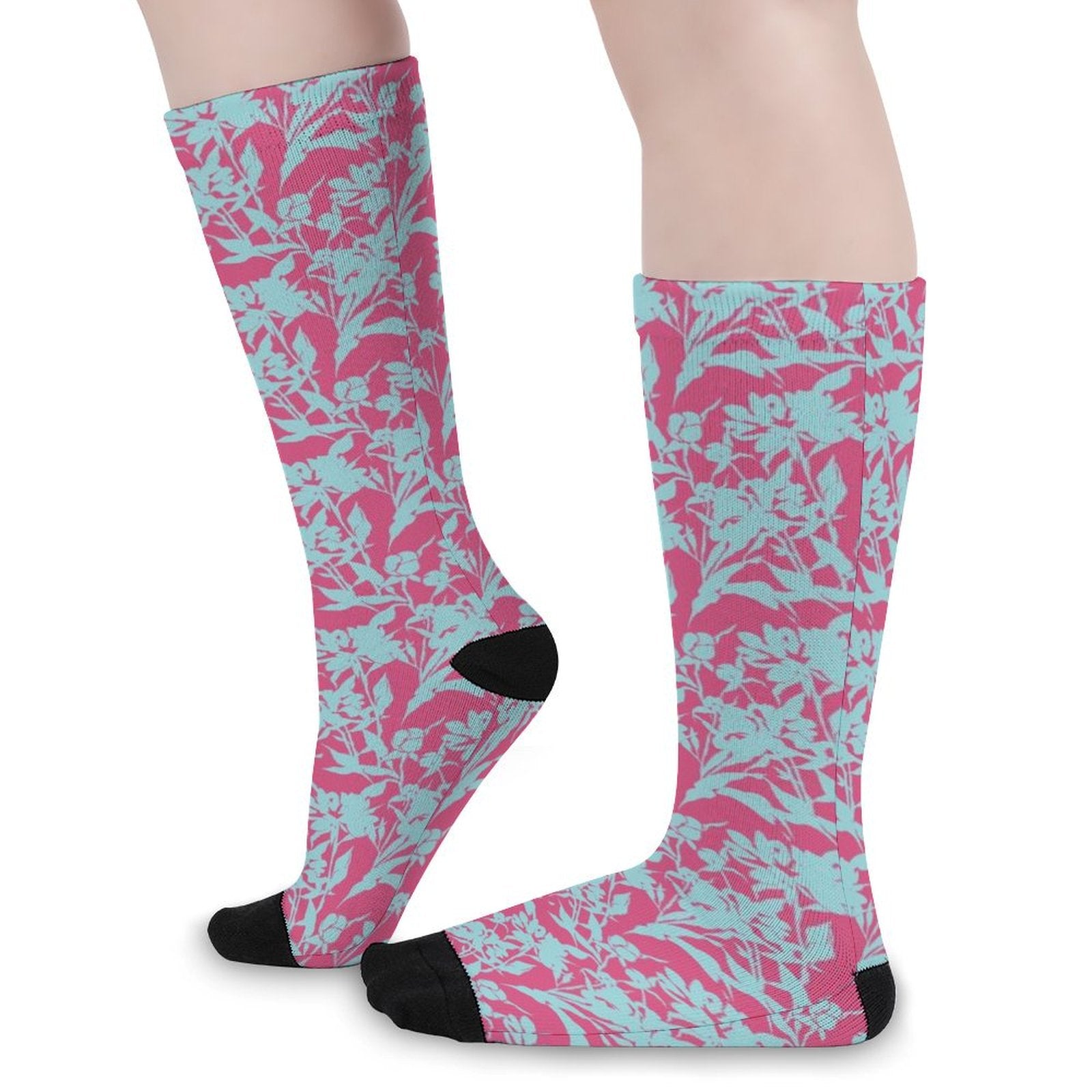 Blue Botanical Prined socks Gifts for Men Women