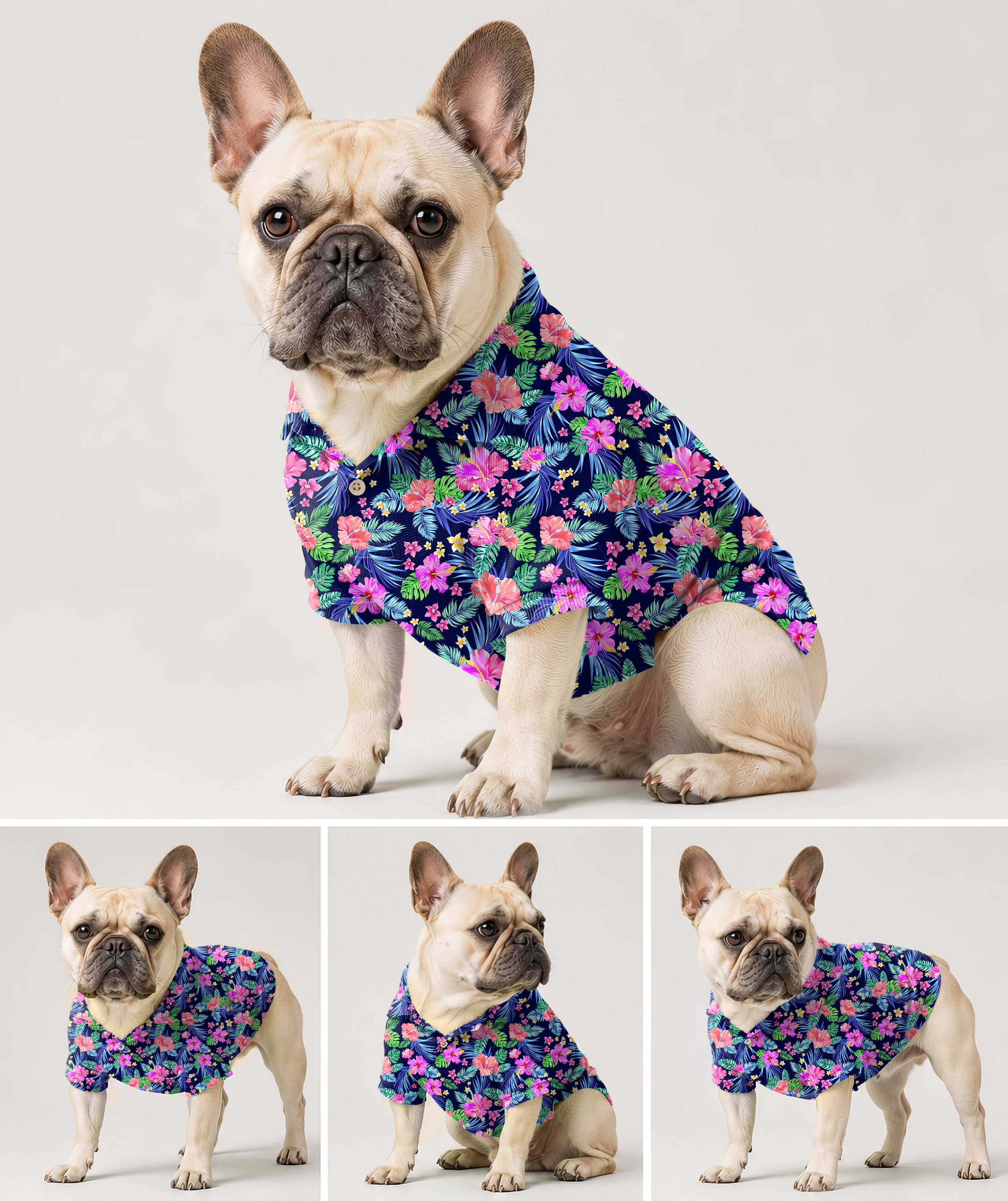 Dog's Tropical flowers golf polo