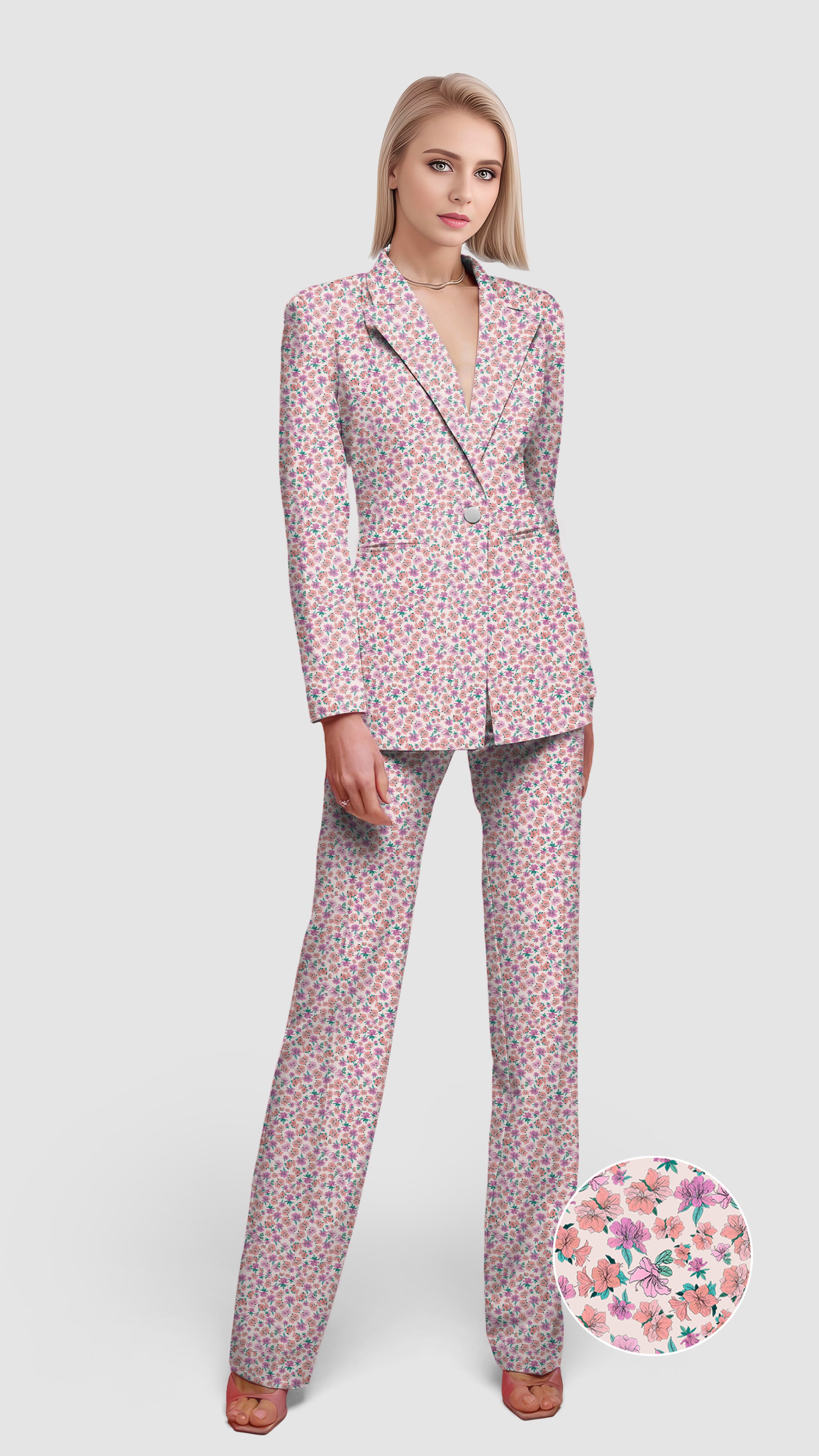 Flower World Women's Blazer Casual Work Office Blazer Suit set