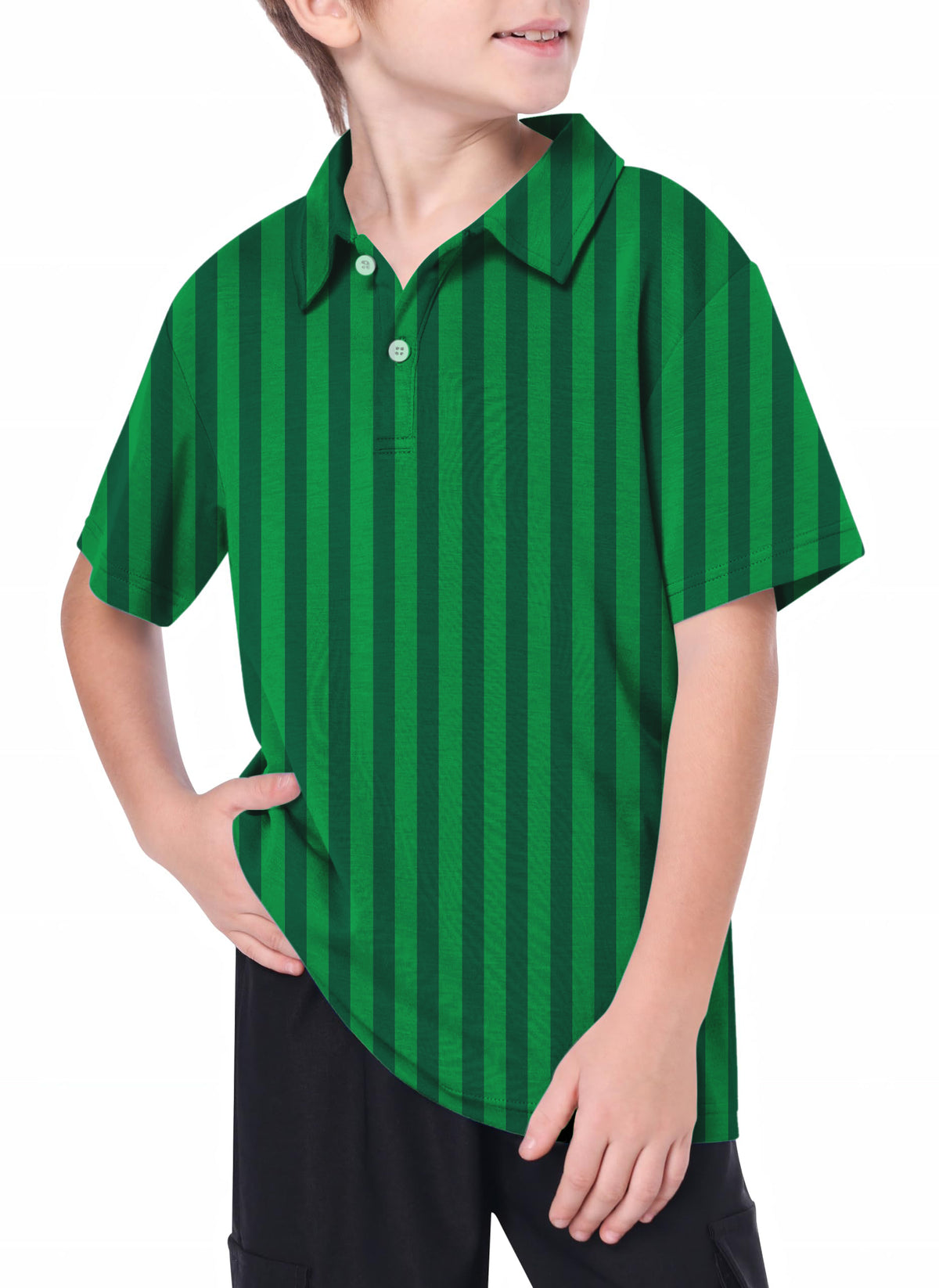 Youth Vertical stripes on a watermelon Golf Polo